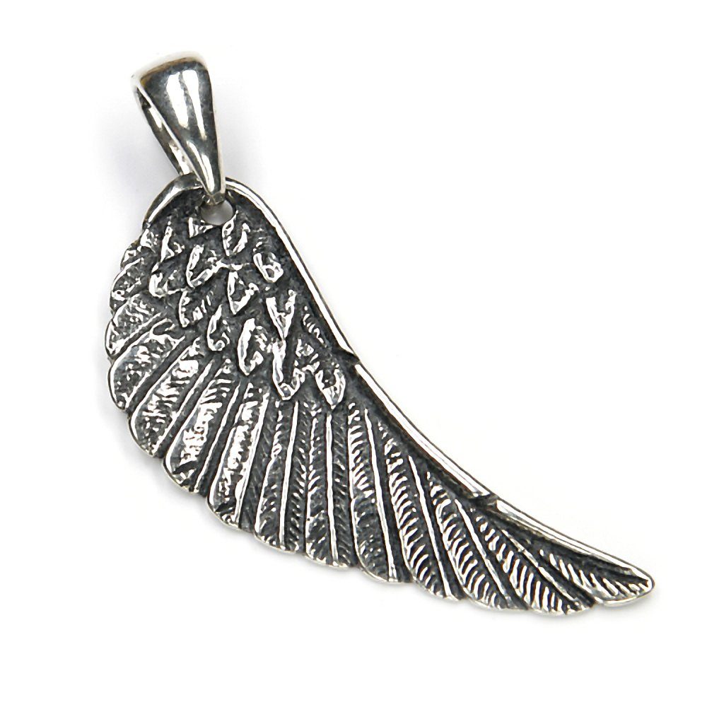 NKlaus Kettenanhänger Kettenanhänger Engels Flügel 925 Silber Oxidiert, 925 Sterling Silber Silberschmuck für Damen