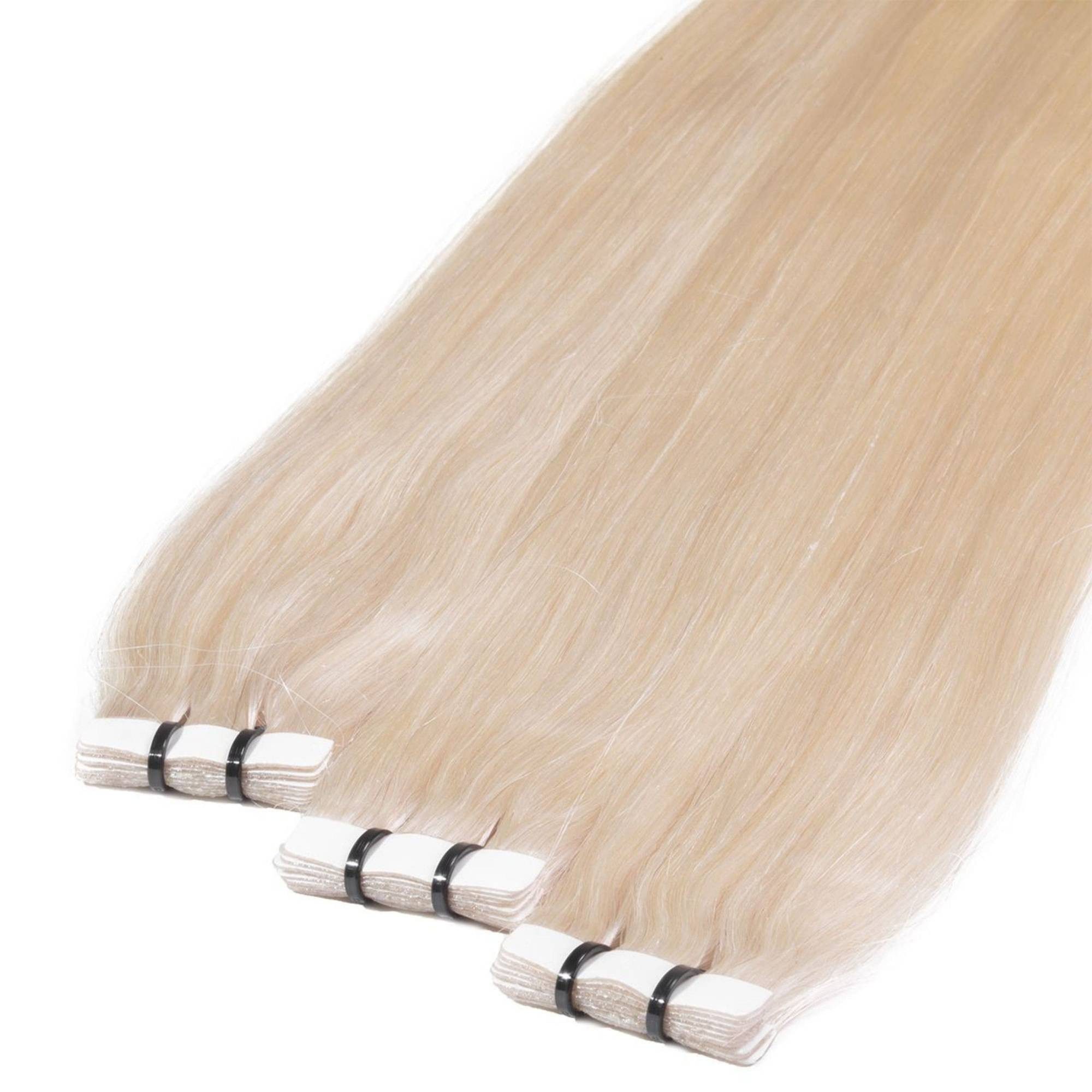 hair2heart Echthaar-Extension Premium Tape Extensions #10/0 Hell-Lichtblond 40cm