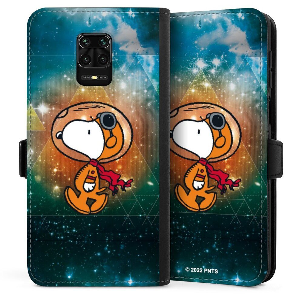 DeinDesign Handyhülle Snoopy Astronaut Offizielles Lizenzprodukt, Xiaomi Redmi Note 9s Hülle Handy Flip Case Wallet Cover