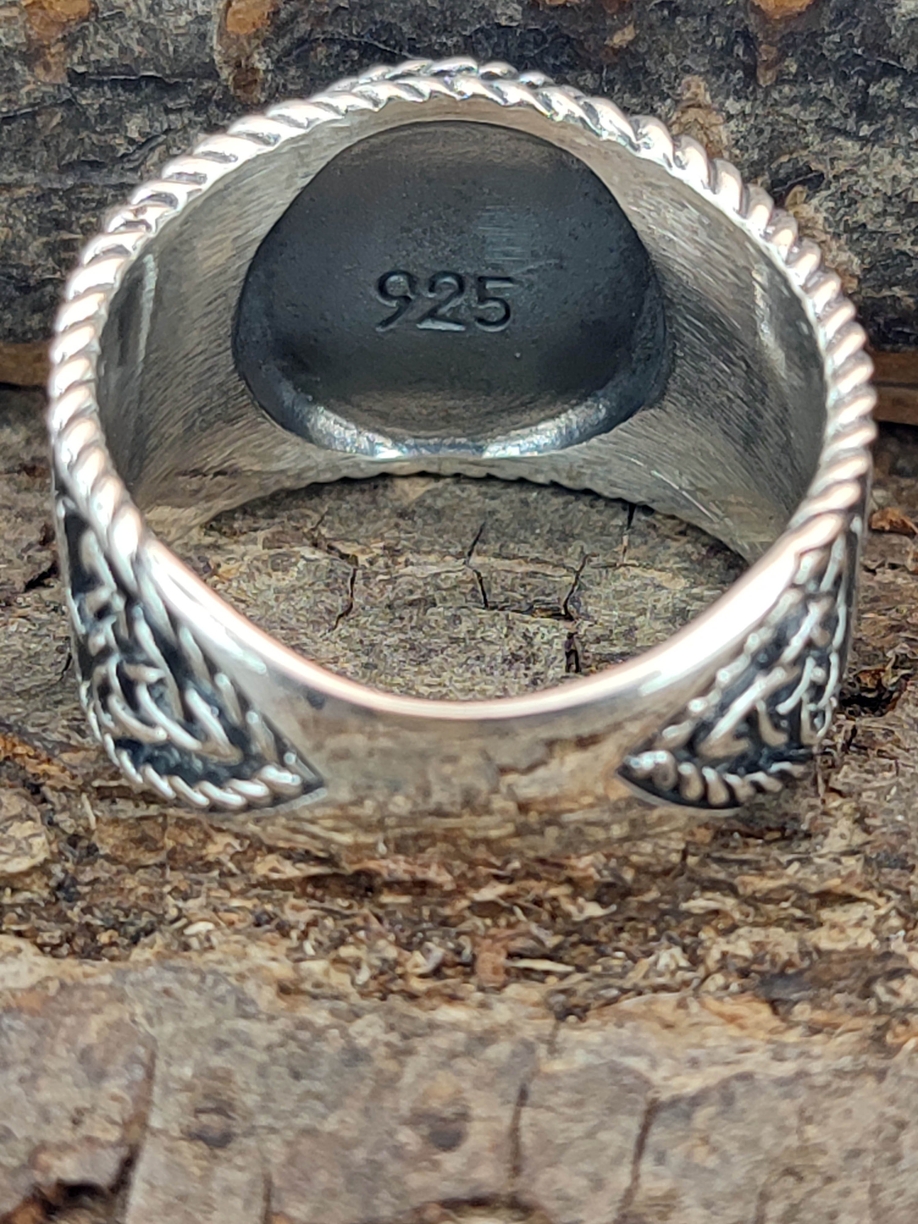 Kiss of Leather Silberring Ring Wikingerkompass Vegvisir Runen, 54-74 Gr. Hail Odin