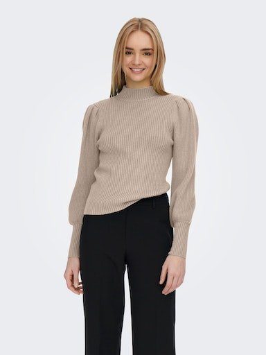 PULLOVER ONLKATIA ONLY HIGHNECK NOOS Meringue KNT Strickpullover Mocha MELANGE Detail:W. L/S