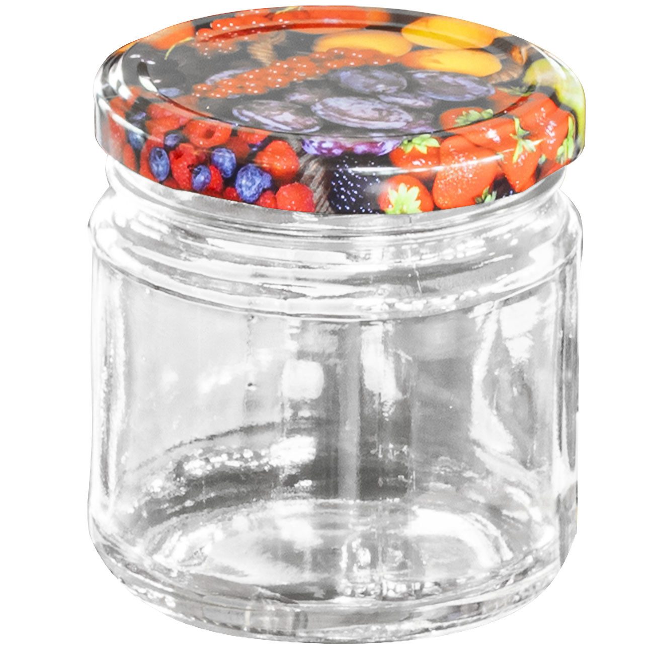 Casativo Einmachglas Sets Einmachgläser 210ml Sturzgläser mit Früchte-Deckel für Marmelade, Glas, (18-tlg., 6er-Set & 12er-Set & 18er-Set), 210ml Sturzgläser mi – Bild 4 von 5