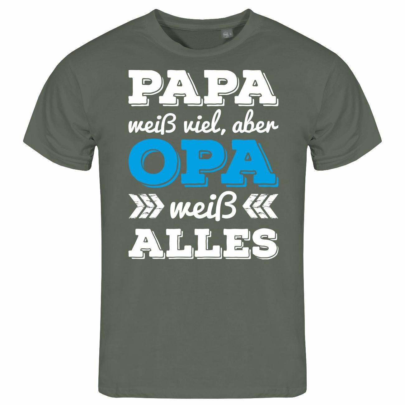 Print-Shirt Herren T-Shirt Papa weiß viel aber Opa weiß alles