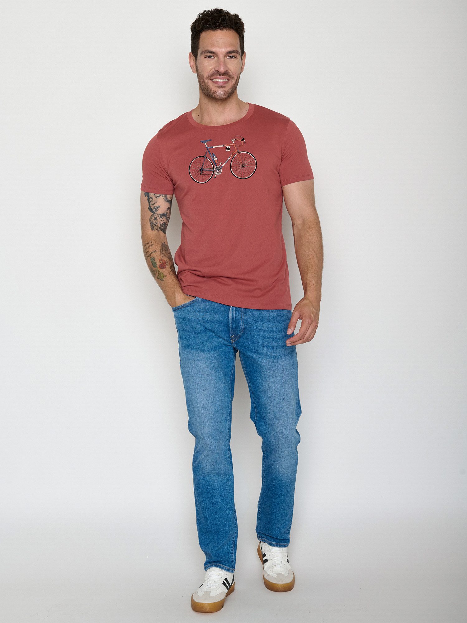 GreenBomb T-Shirt Guide Bike Jacques (1-tlg., 1) klassischer Schnitt, tailliert, Rundhalsausschnitt, Bio-Baumwolle