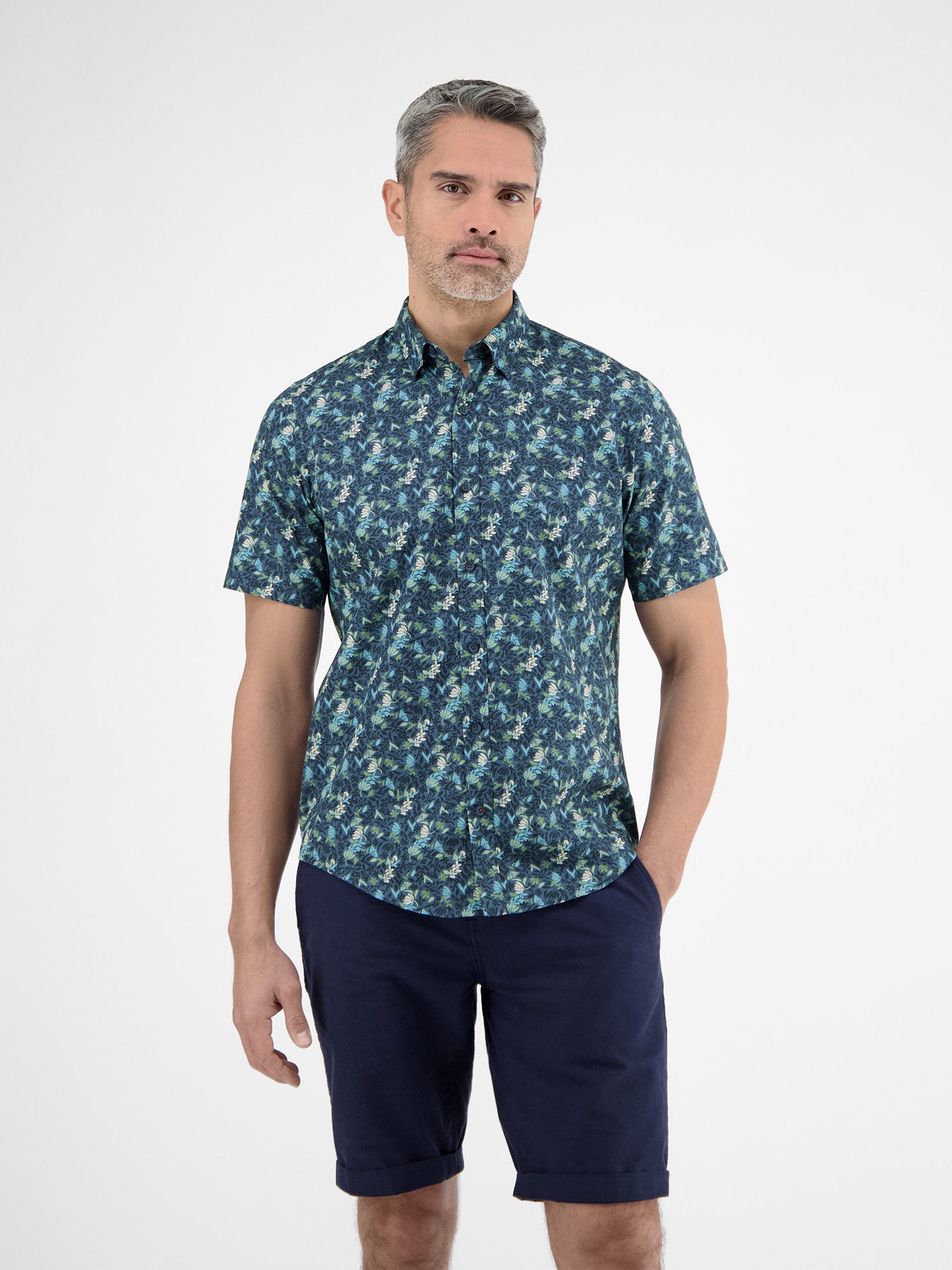 LERROS Kurzarmhemd "LERROS Herren Halbarmhemd, floral bedruckt" günstig online kaufen