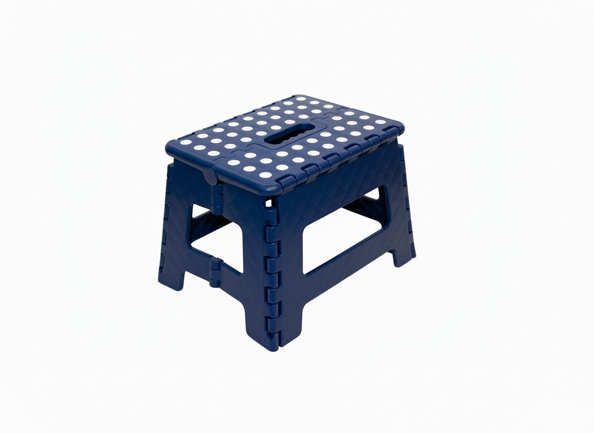 HH-Haushalt Klapptritt Klapphocker, Klapptritt 22 cm für Kinder faltbar bis 150 kg Navy Blue