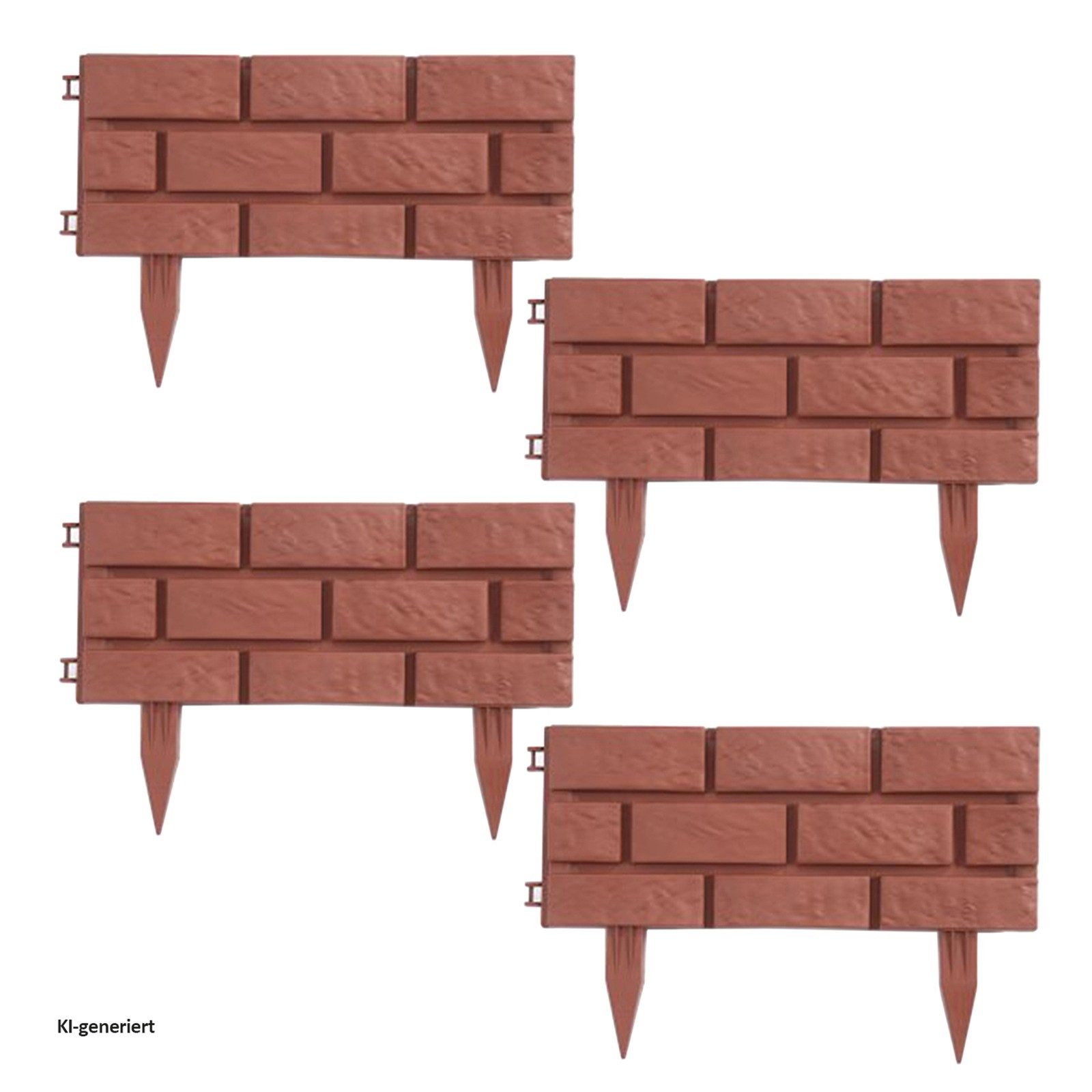 HTI-Living Beetumrandung Beeteinfassung Steinmauer Terracotta Nessa, LxH: 45x29 cm, Set, 4 Module, Beetbegrenzung Beetumrandung