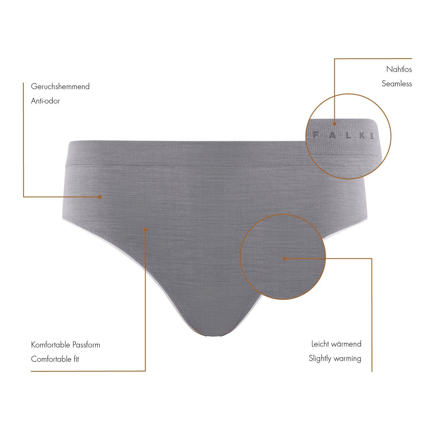 Merinowolle grey-heather (1-St) mit (3757) Funktionsunterhose Wool-Tech feinster Light FALKE