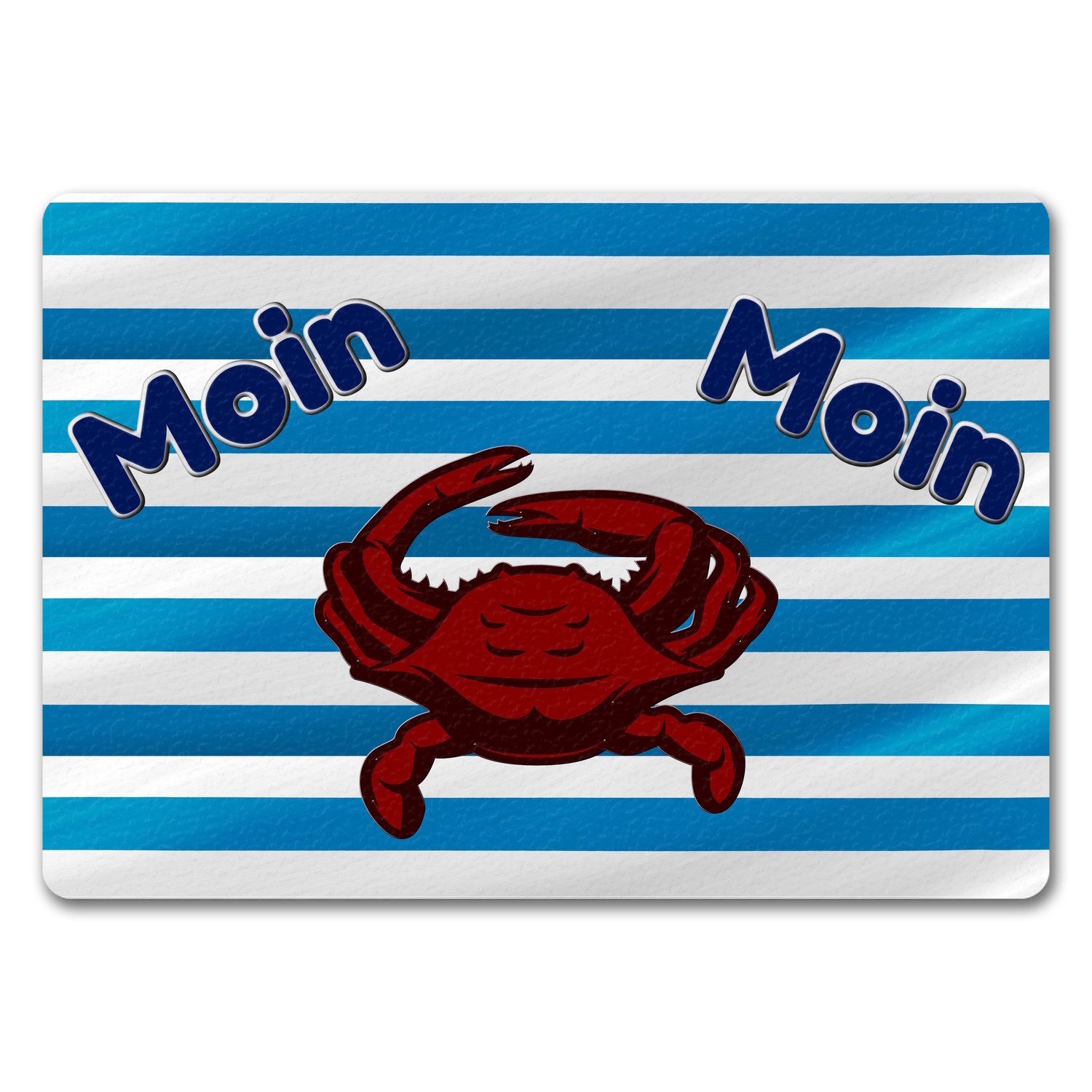speecheese Fußmatte Moin Fußmatte in 35x50 cm ohne Rand mit Krebs und maritimem