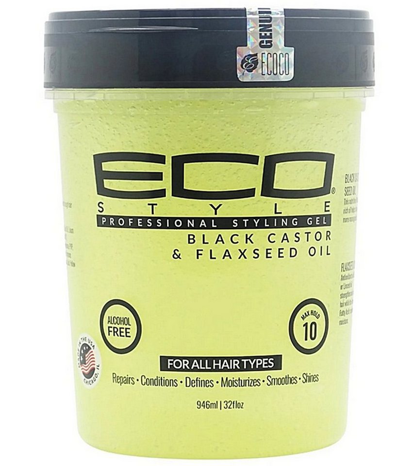Eco Styler Haargel Eco Style Professional Styling Gel Black Castor & Flaxseed Oil 946ml