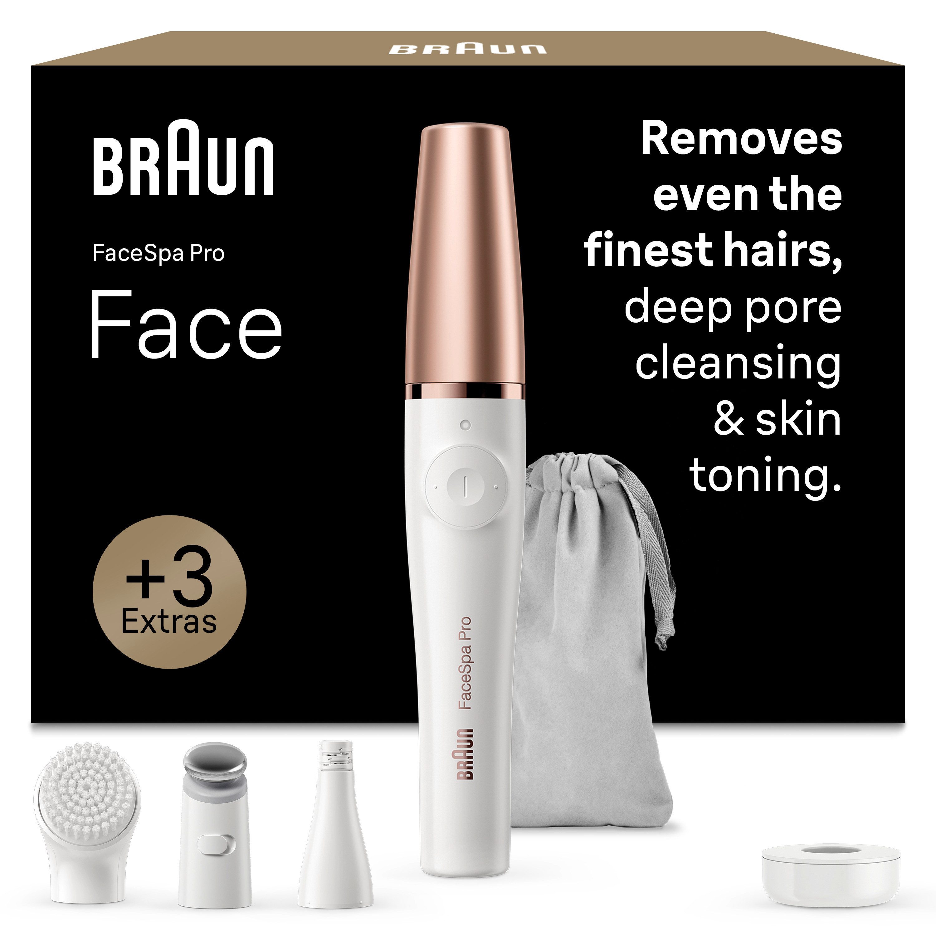Braun Epilierer FaceSpa Pro 912, Aufsätze: 1 St., mit 3 Extras