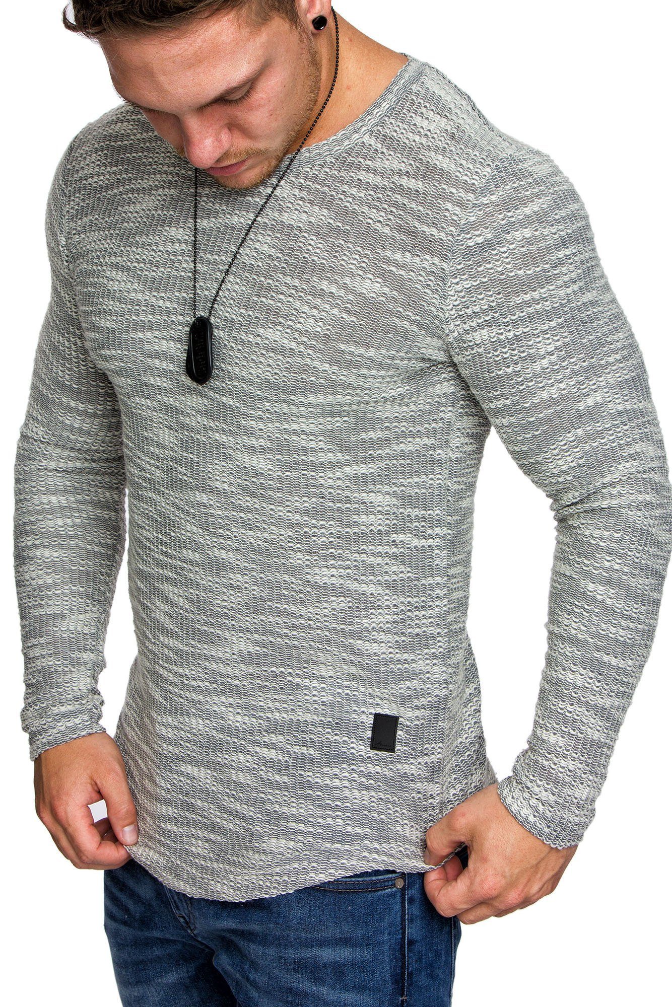 Amaci&Sons Sweatshirt NAMPA Sweatshirt mit Rundhalsausschnitt Herren Pullover Vintage Sweatshirt Hoodie Rundhalsausschnitt Grau