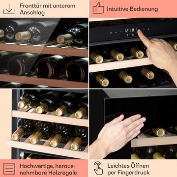 Klarstein Weinkühlschrank Rhône 25 Duo, für 25 Standardflaschen á 0,75l,Wein Flaschenkühlschrank Weintemperierschrank Weinschrank Kühlschrank
