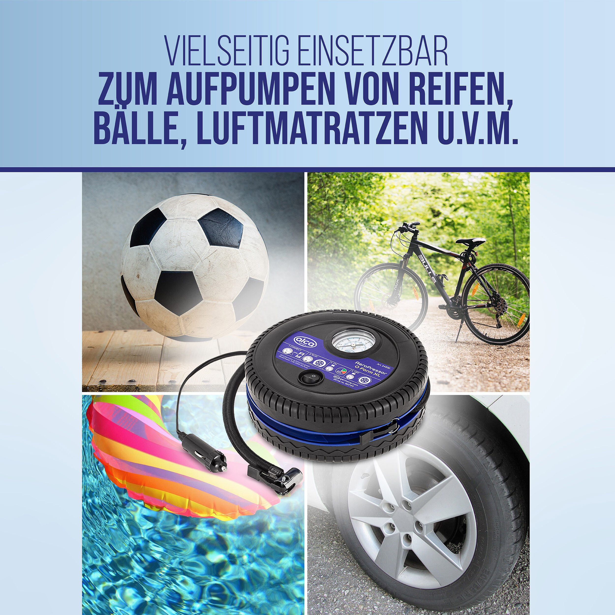 alca Kompressor Kompressor mini elektr. Auto Luftpumpe 12V Luftkompressor, 90 W, max. 7 bar, 1-tlg.