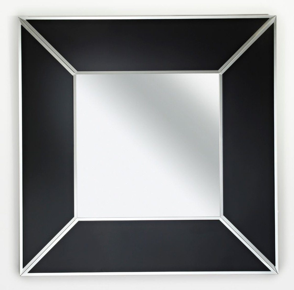 Casa Padrino Spiegel Luxus Spiegel Schwarz 90 x H. 90 cm - Luxus Möbel & Accessoires