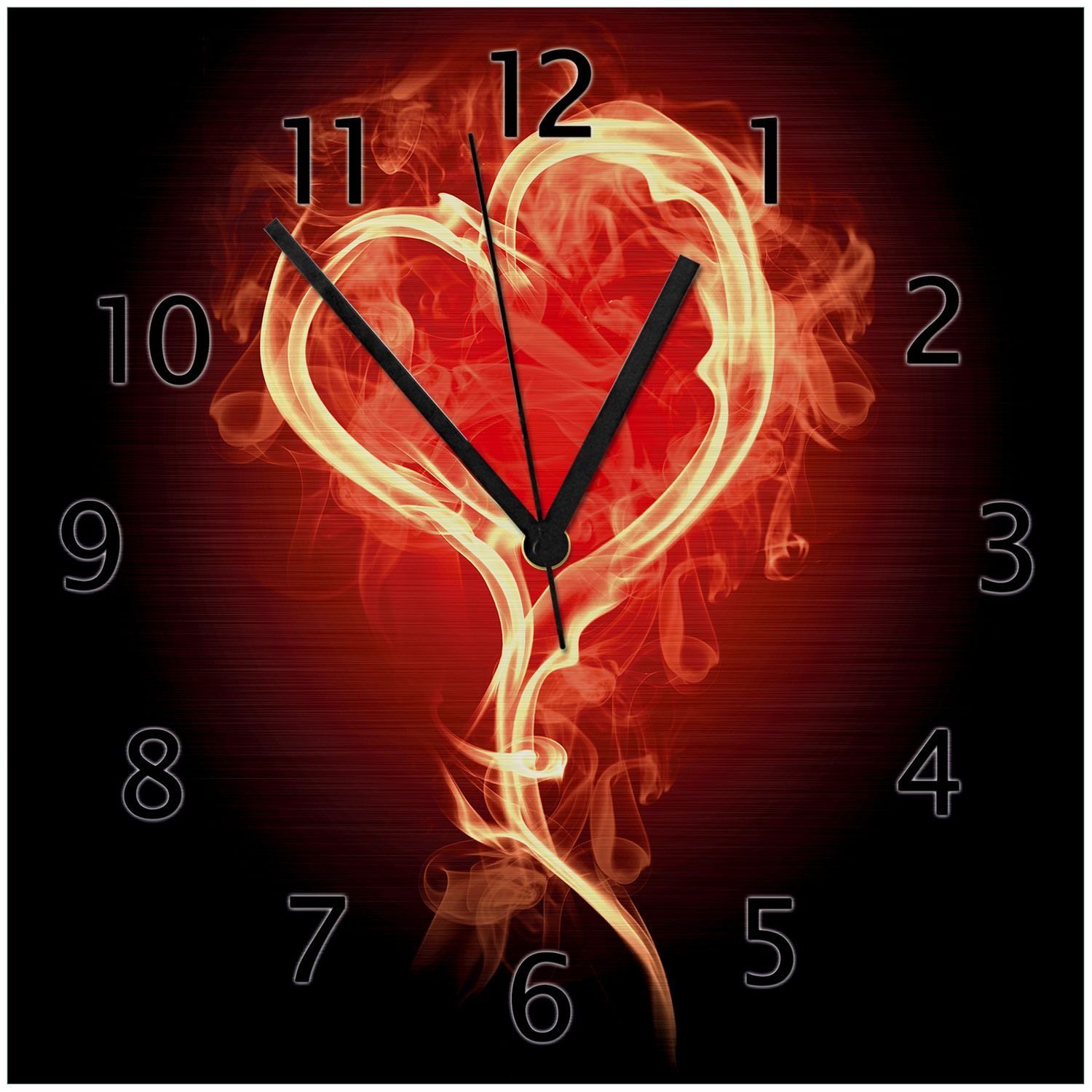 Wanduhr Brennendes Herz