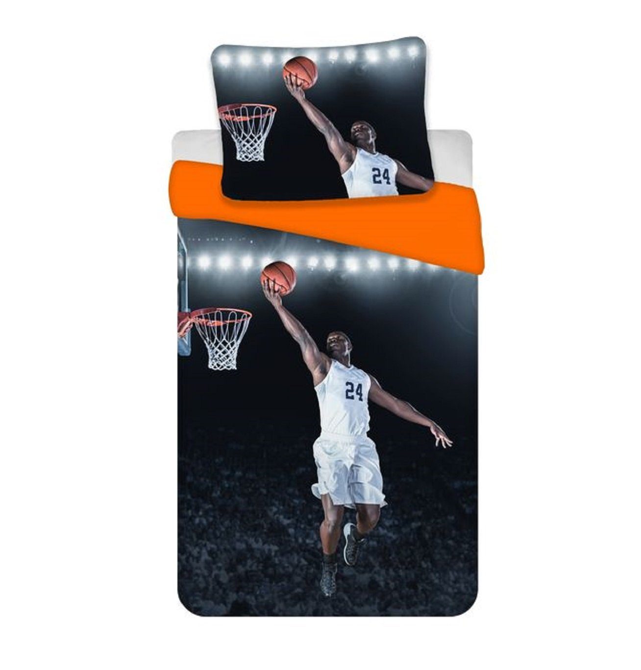 BrandMac Kinderbettwäsche Bettwäsche Set Basketball 135 x 200 cm Baumwolle