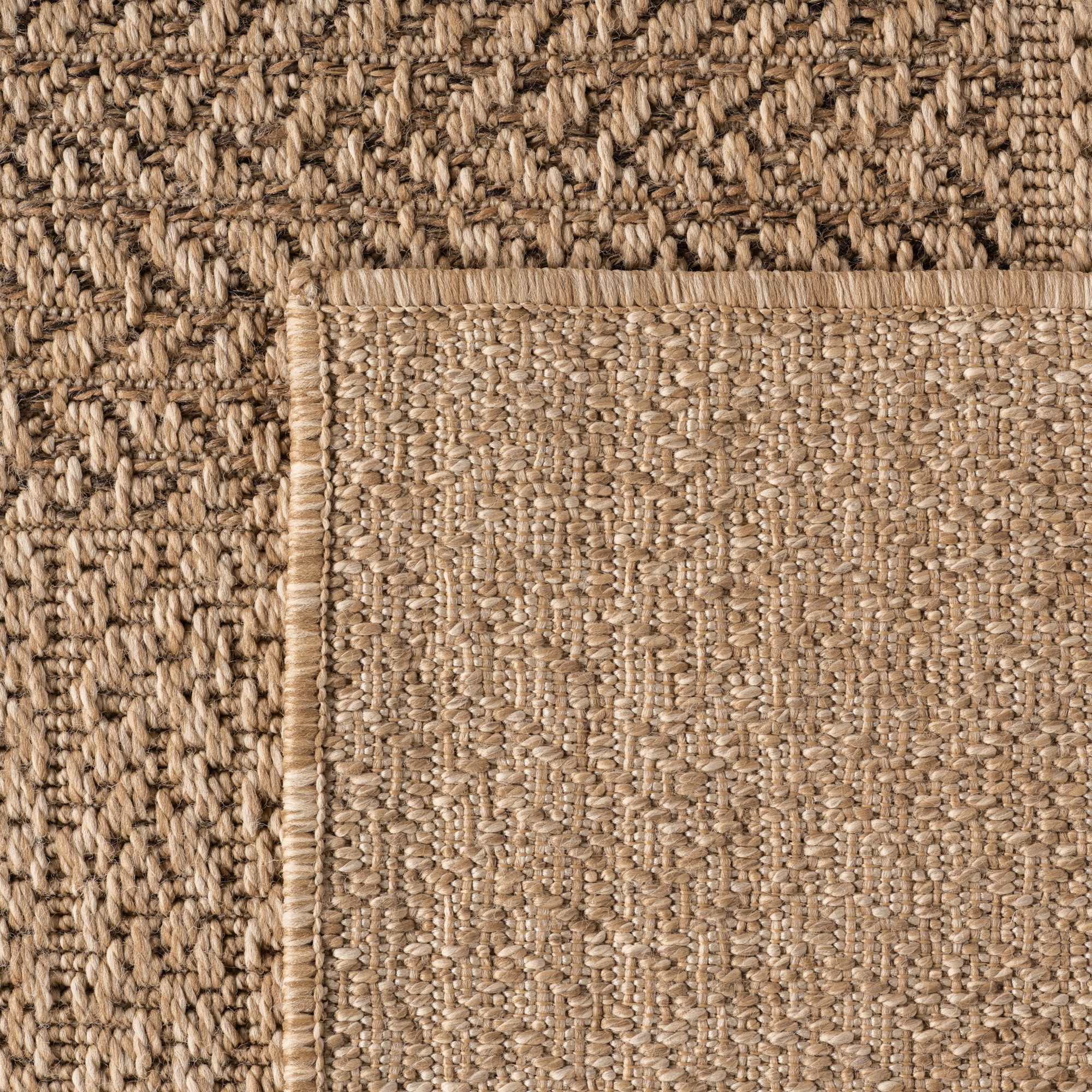 Teppium Teppich Natürlicher Jute-Optik Outdoor-Stil, Rechteckig, Höhe: 5 mm, Indoor Outdoor Teppich Wetterfest 3D Optik Wohnzimmer Küchen Terrasse – Bild 4 von 5
