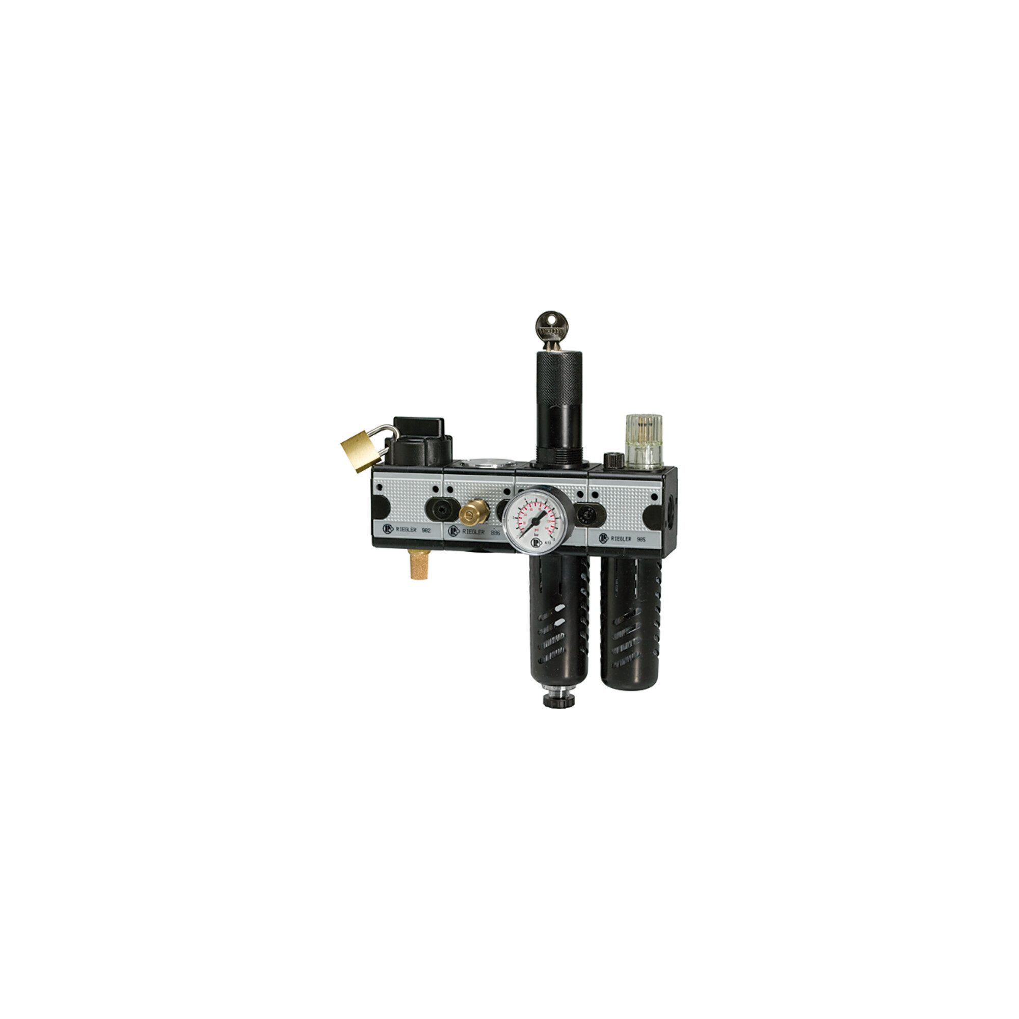 RIEGLER Druckminderer Riegler Wartungsstation SAFETY »multifix«, KH-AV-2-tlg.-WE, HA, BG3, G
