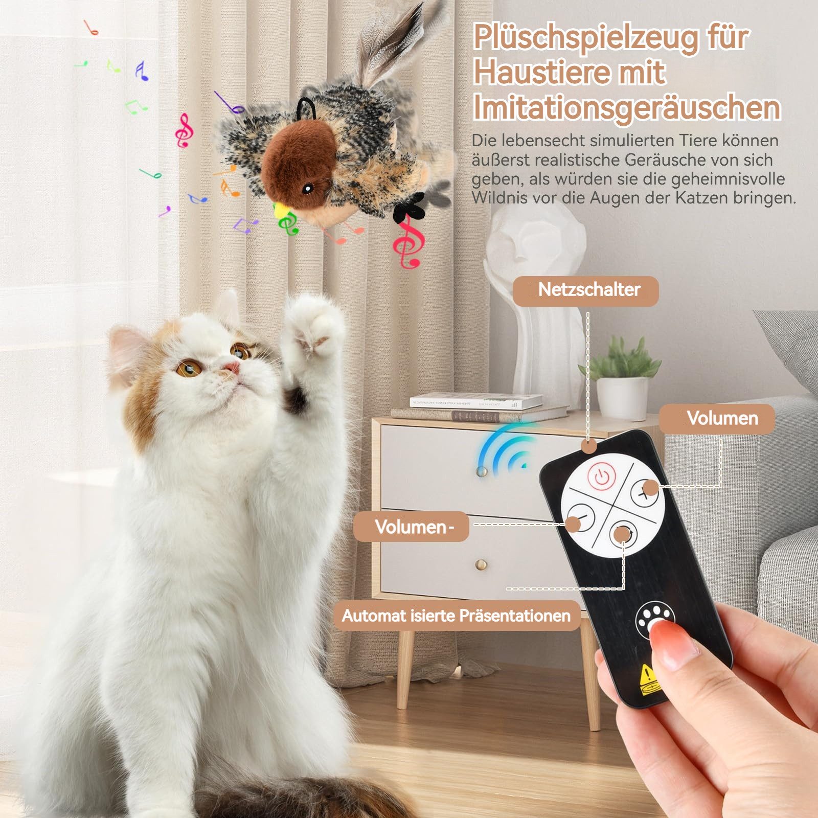 BlingBin Tier-Intelligenzspielzeug Katzenspielzeug Vogel Elektrisch, Intera günstig online kaufen
