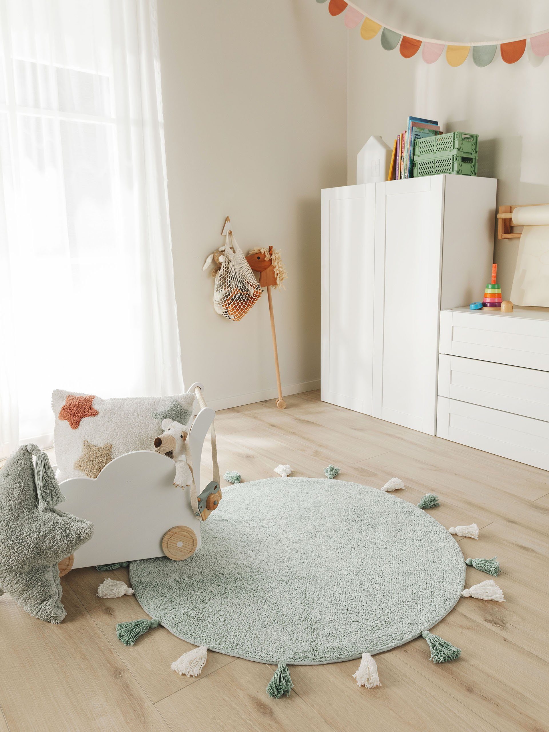 benuta Kinderteppich Malu, rund, Höhe: 6 mm, Kunstfaser, Berber, Ethno-Styl günstig online kaufen