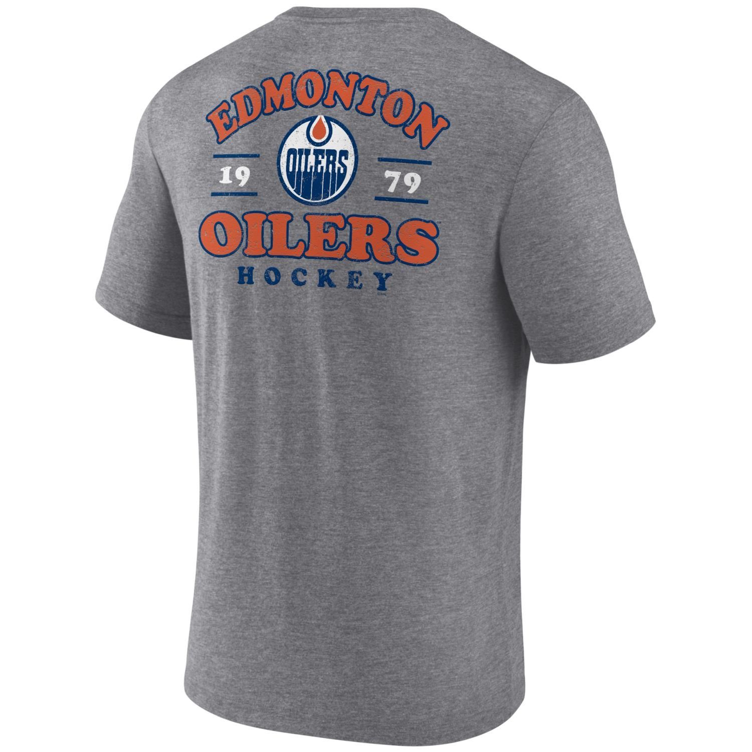 Fanatics Print-Shirt Edmonton Oilers Backprint heather TriBlend grey