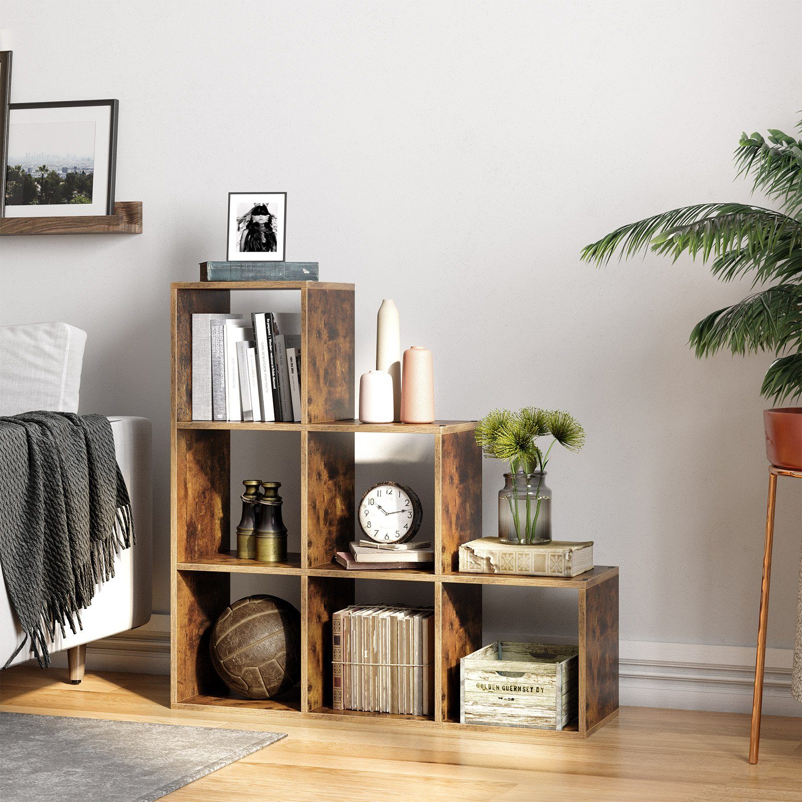 VASAGLE Bücherregal Raumteiler, Würfelregal, freistehend günstig online kaufen