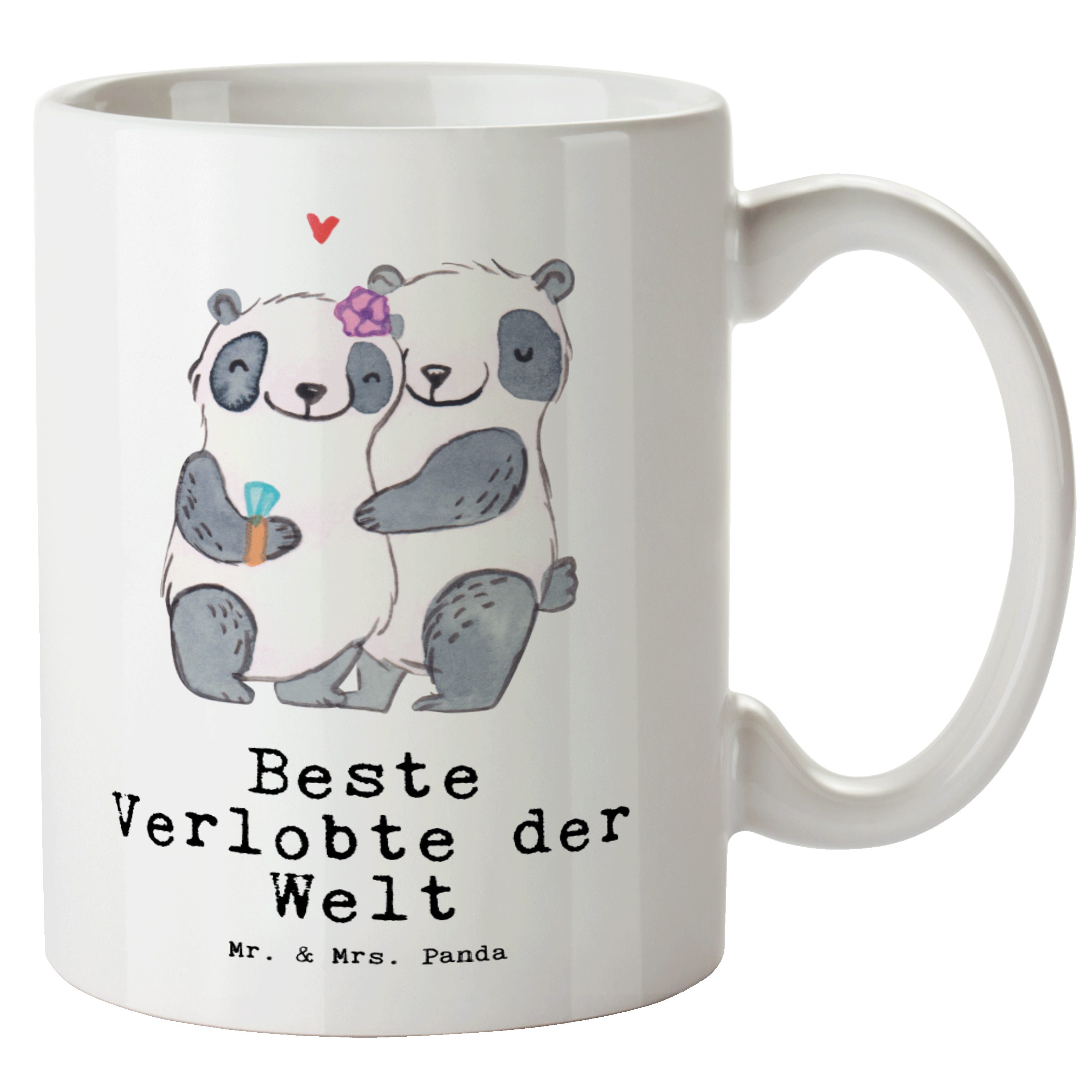 Mr. & Mrs. Panda Tasse Panda Welt Groß, Weiß Tasse - Geschenk, Geschenkidee, - der Verlobte Beste Keramik XL