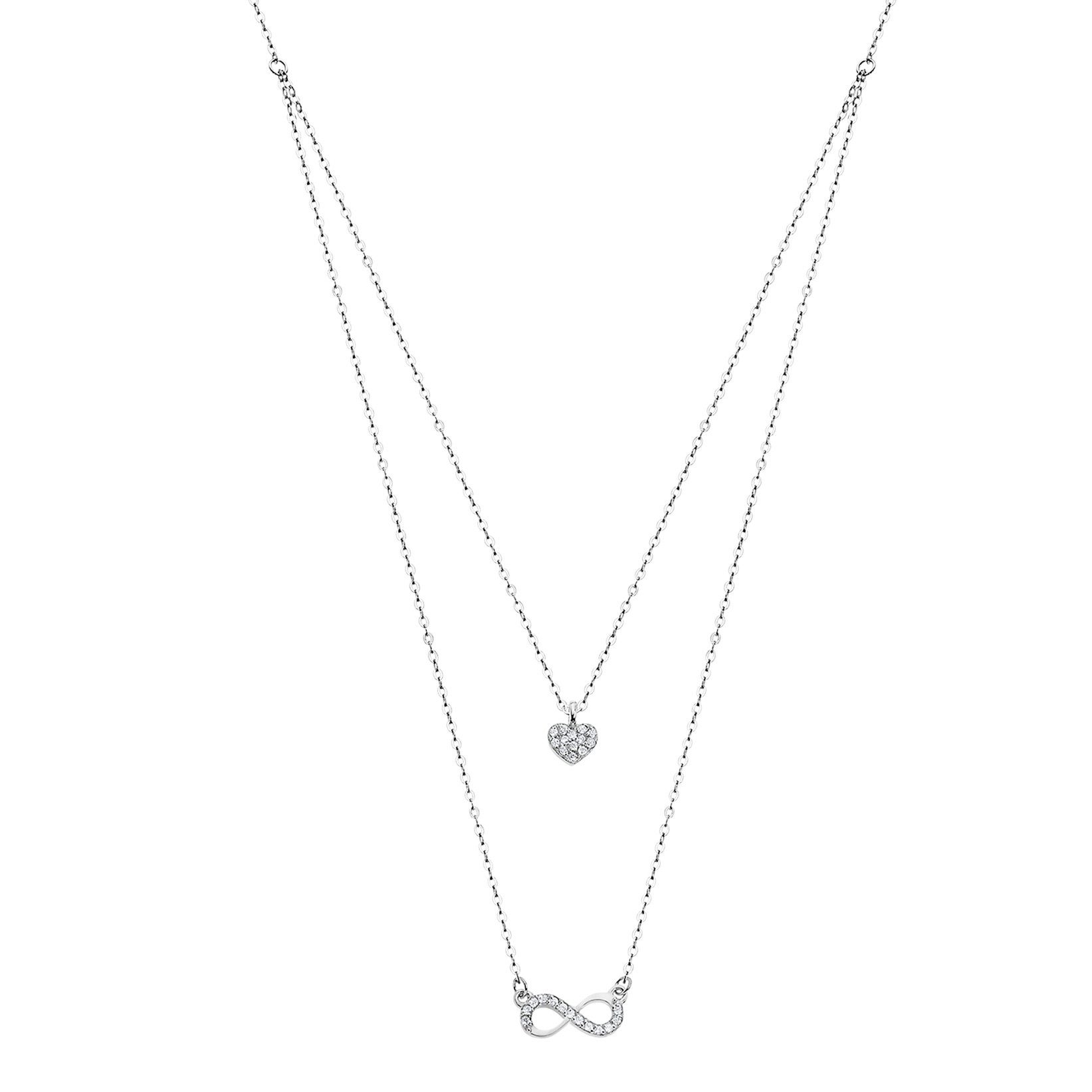 LOTUS SILVER Kette mit Anhänger LP1680-1/3 – Damenkette aus 925er Silber, filigran & modern, 42 cm