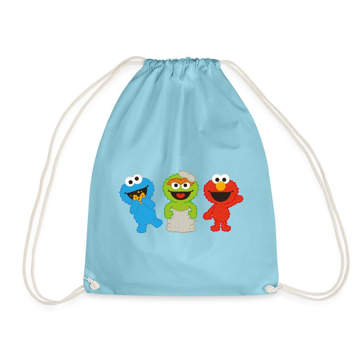 Turnbeutel Sesamstraße Baby Krümelmonster, Oscar & Elmo Turnbeutel