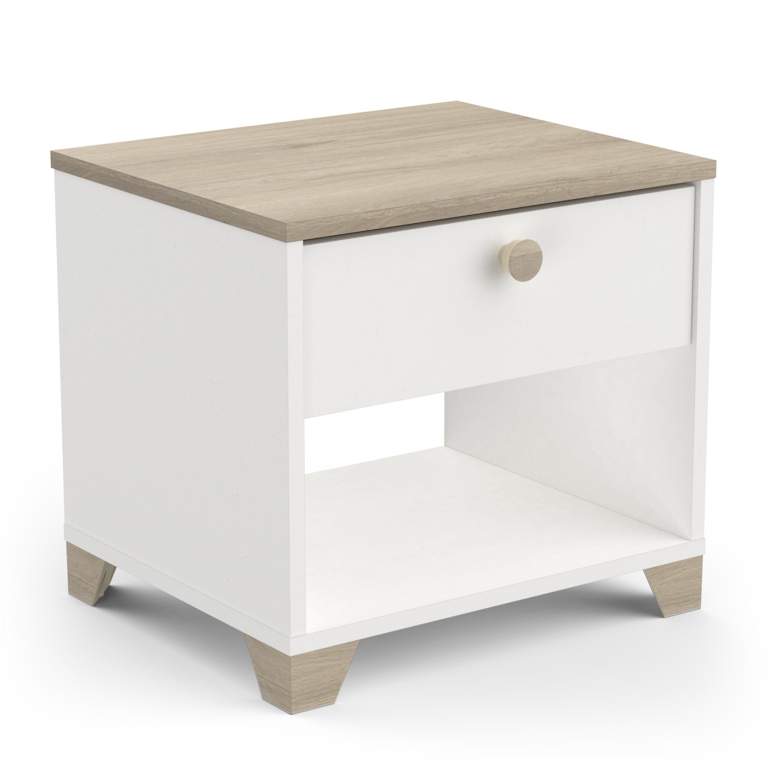 habeig Nachttisch NACHTTISCH Schublade Nachtschrank Nachtkommode, Breite 43,2 x Höhe 39,7 x Tiefe 36,2 cm