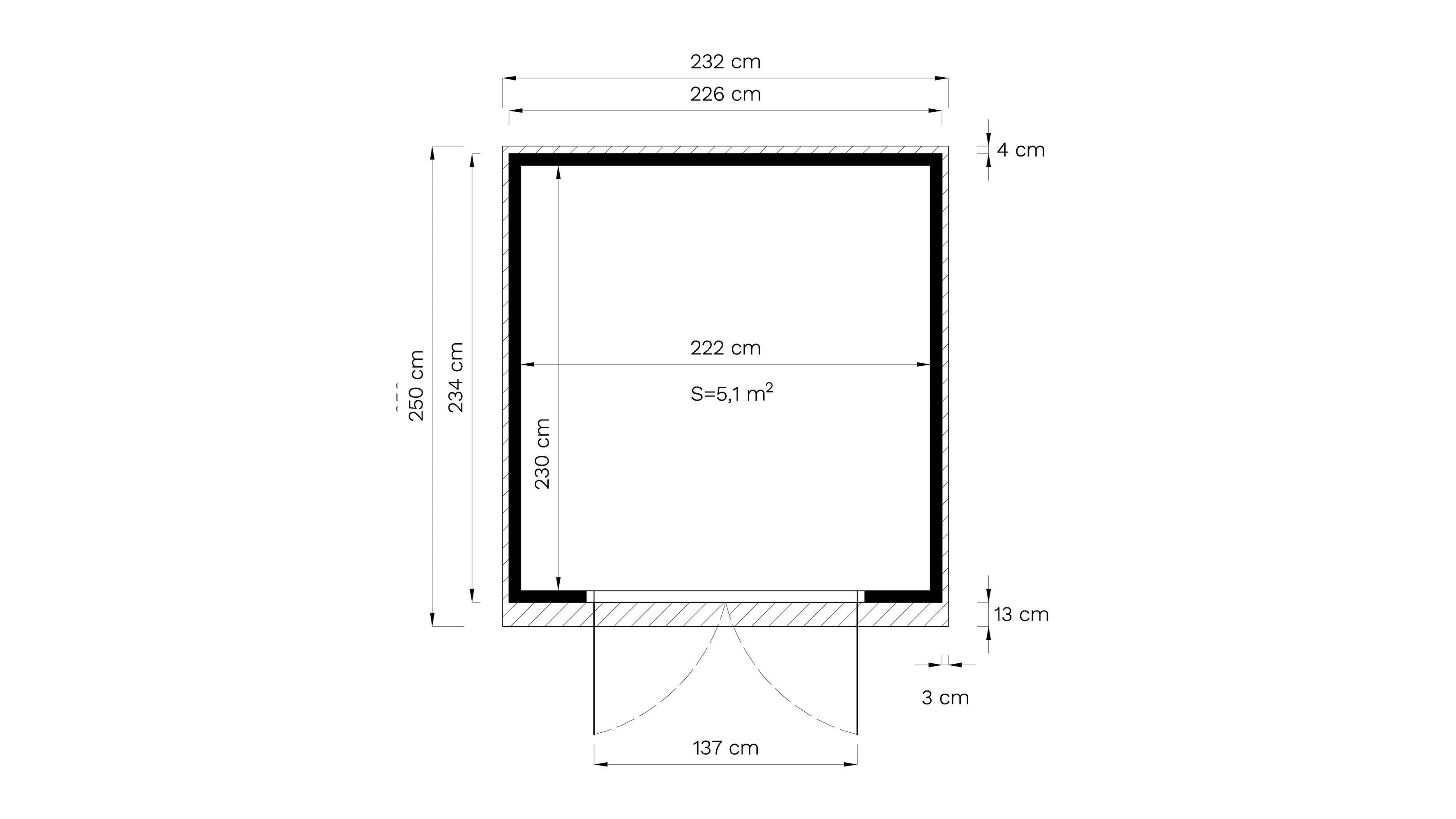 226x240 cm Gartenhaus BERTILO BxT: Woodline,