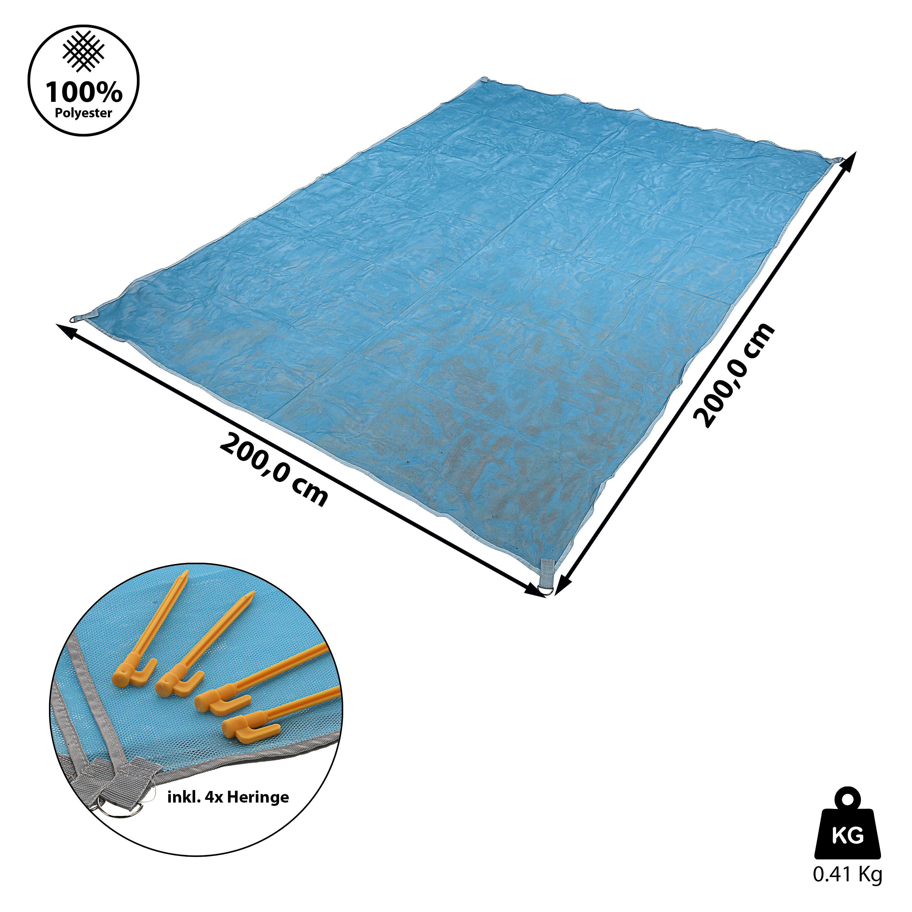 CEPEWA Strandtuch Stranddecke sandfrei blau 200x200cm günstig online kaufen