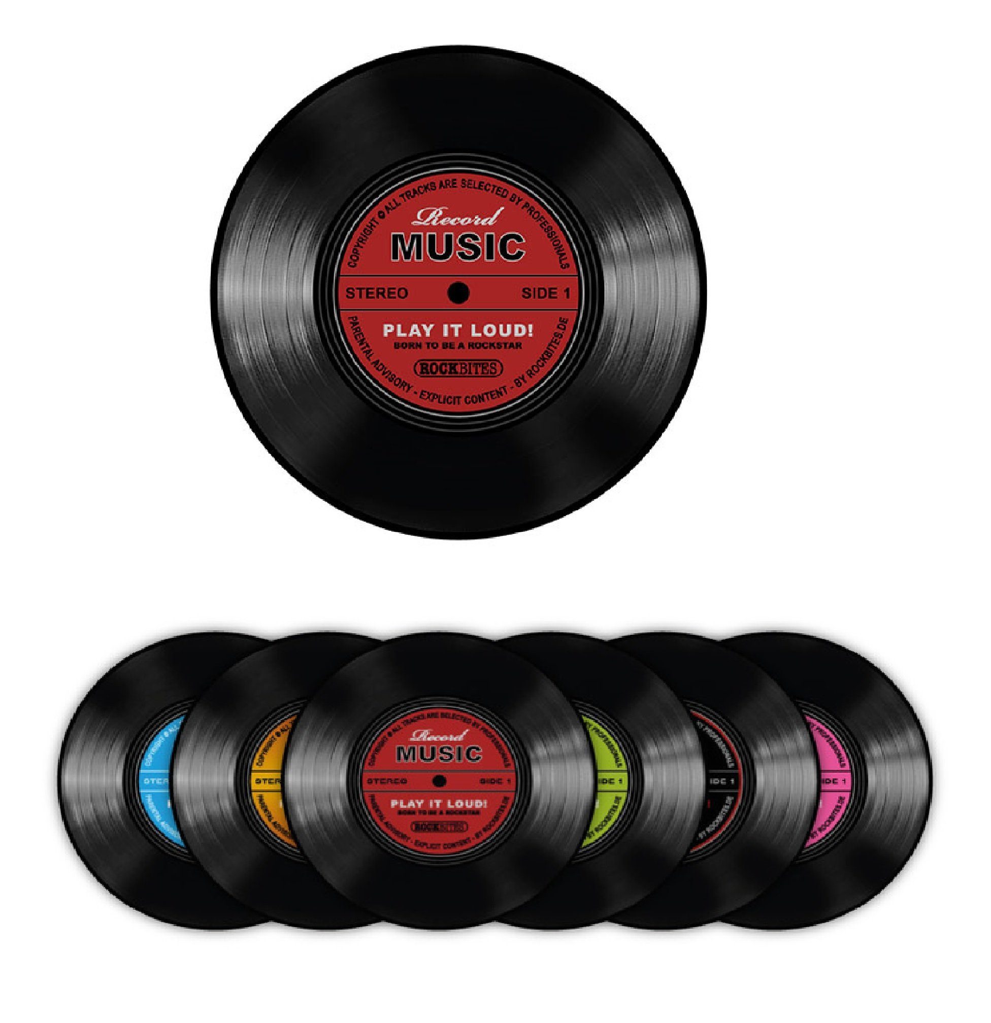 Rockbites Getränkeuntersetzer Rockbites - 6er Untersetzer Set für Gläser Bierdeckel Motiv wählbar