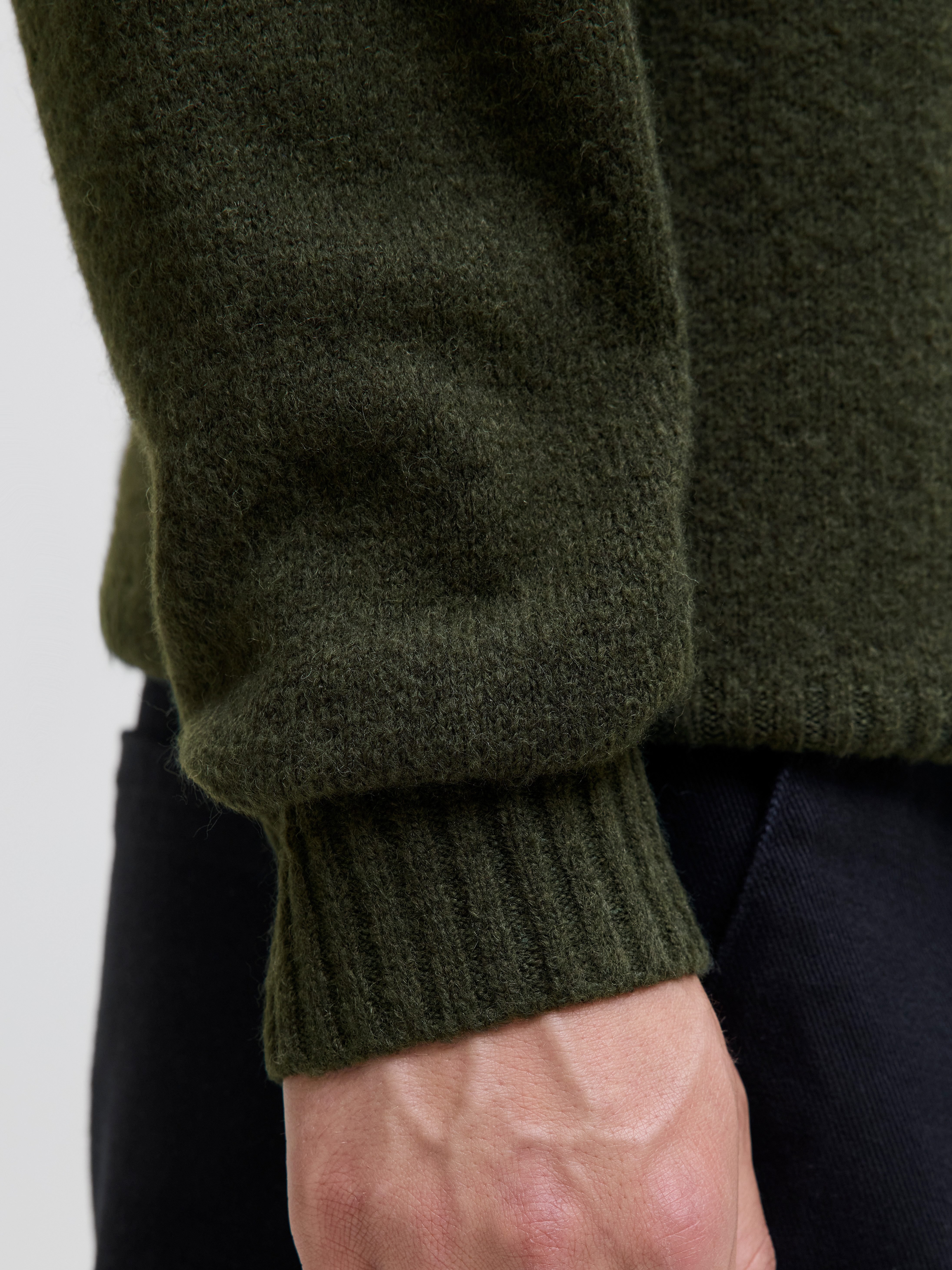 Jack & Jones Strickpullover JJESOHO OLLIE KNIT CREW NECK SN Materialmix, relaxed fit
