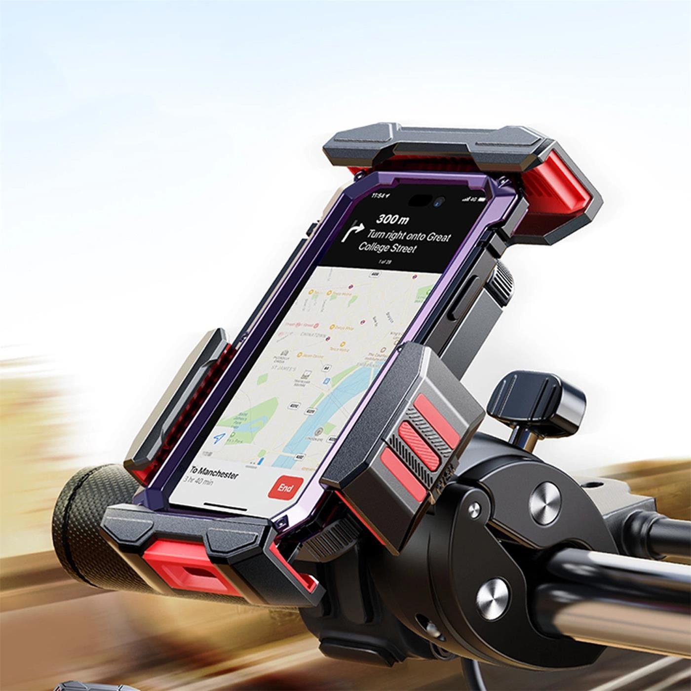 JOYROOM Mobile Phone Holder Bicycle Mount JR-ZS265u, (up to 7 inches, Smartphone Handlebar Bicycle Mount Mobile Phone Holder for Motorcycle)