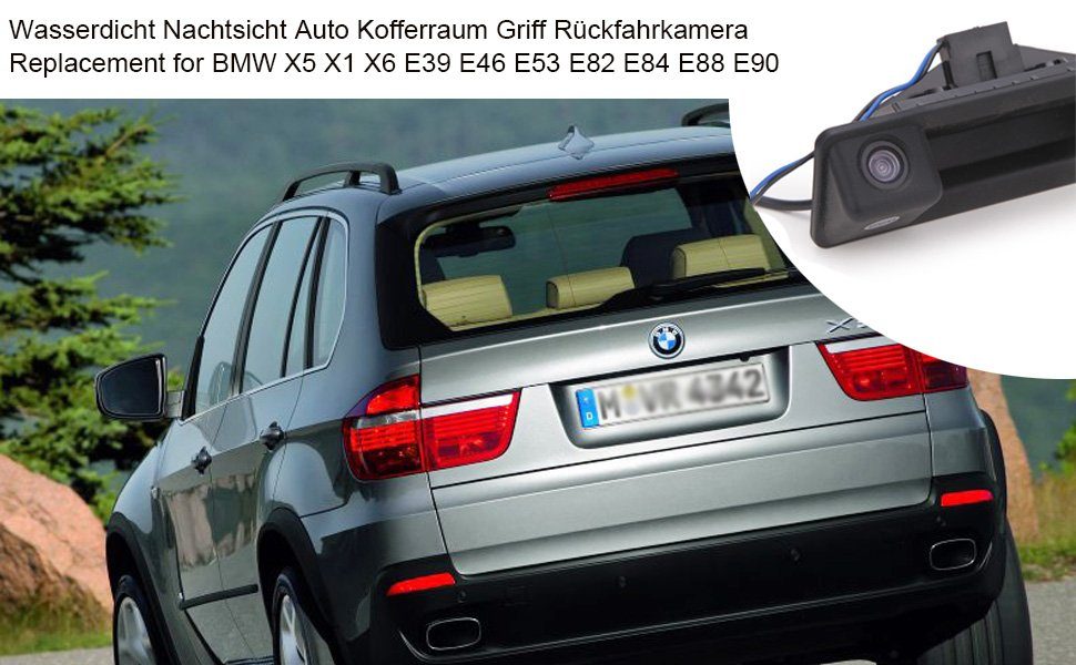 GABITECH Rückfahrkamera E71 Rückfahrkamera für im E72 E60 E70 BMW E61 Koffergriff integriert