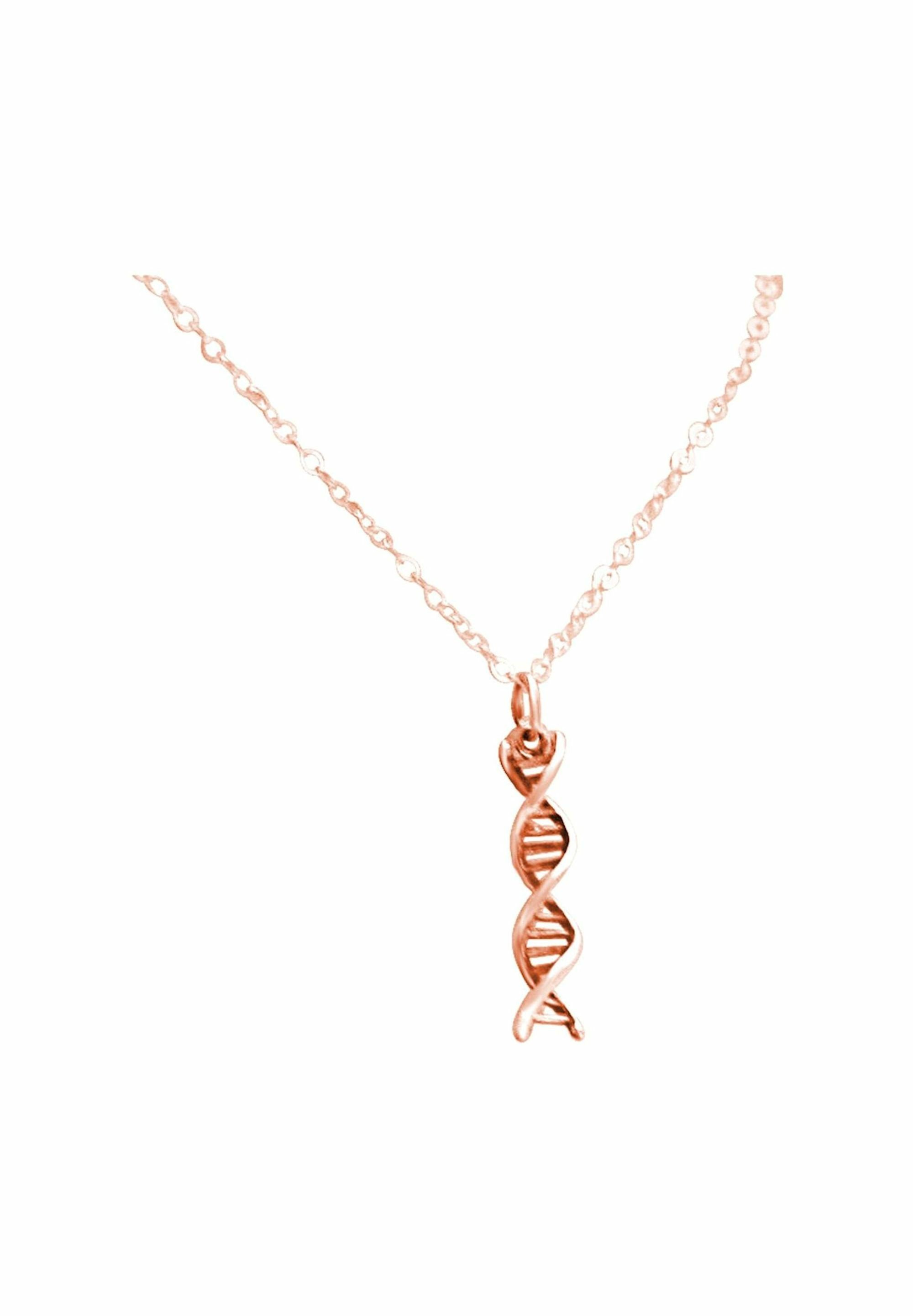 Gemshine rose Helix gold mit Anhänger Molekül DNA Kette Spiral coloured Doppelt