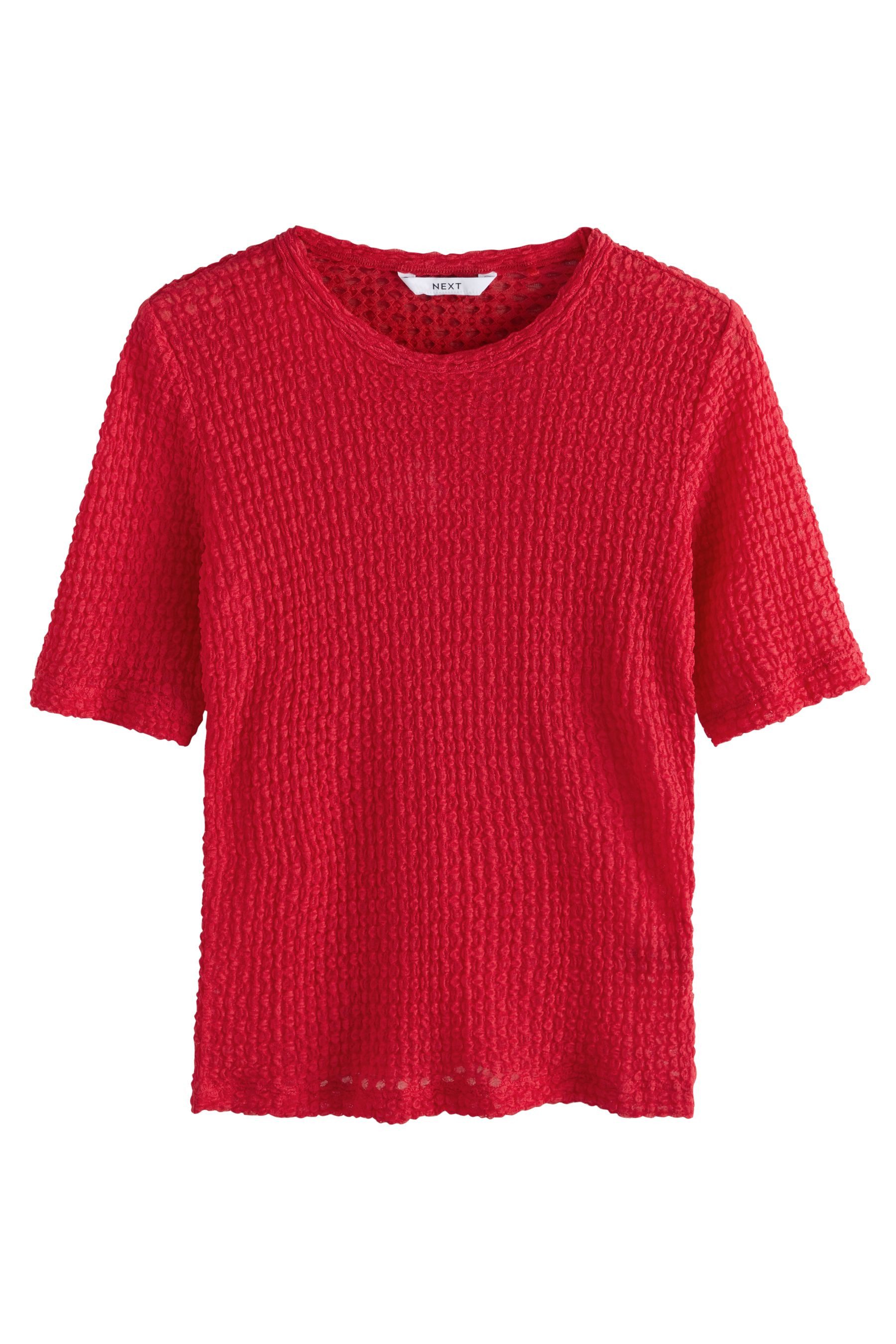 Next T-Shirt Strukturiertes Oberteil mit halblangen Ärmeln (1-tlg) günstig online kaufen