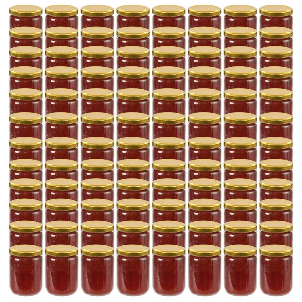 vidaXL Aufbewahrungsbox Marmeladengläser mit Goldenem Deckel 96 Stk 230 ml