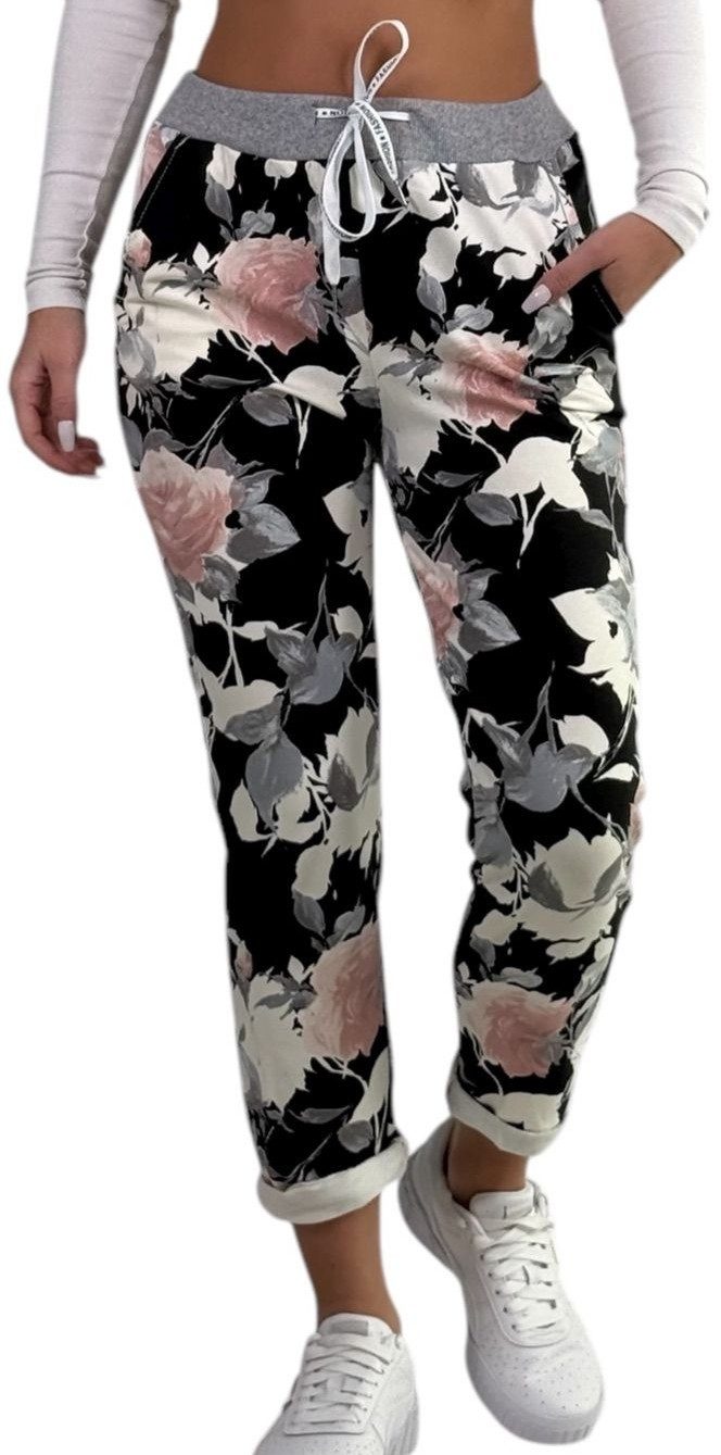 Mississhop Chinohose Damen Hose Blumen Jogginghose günstig online kaufen
