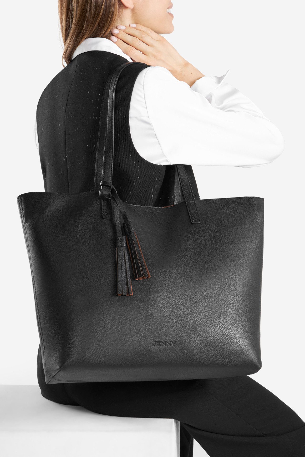Handtasche JENNY Große Shoppertasche JNY-M-009-07 schwarz
