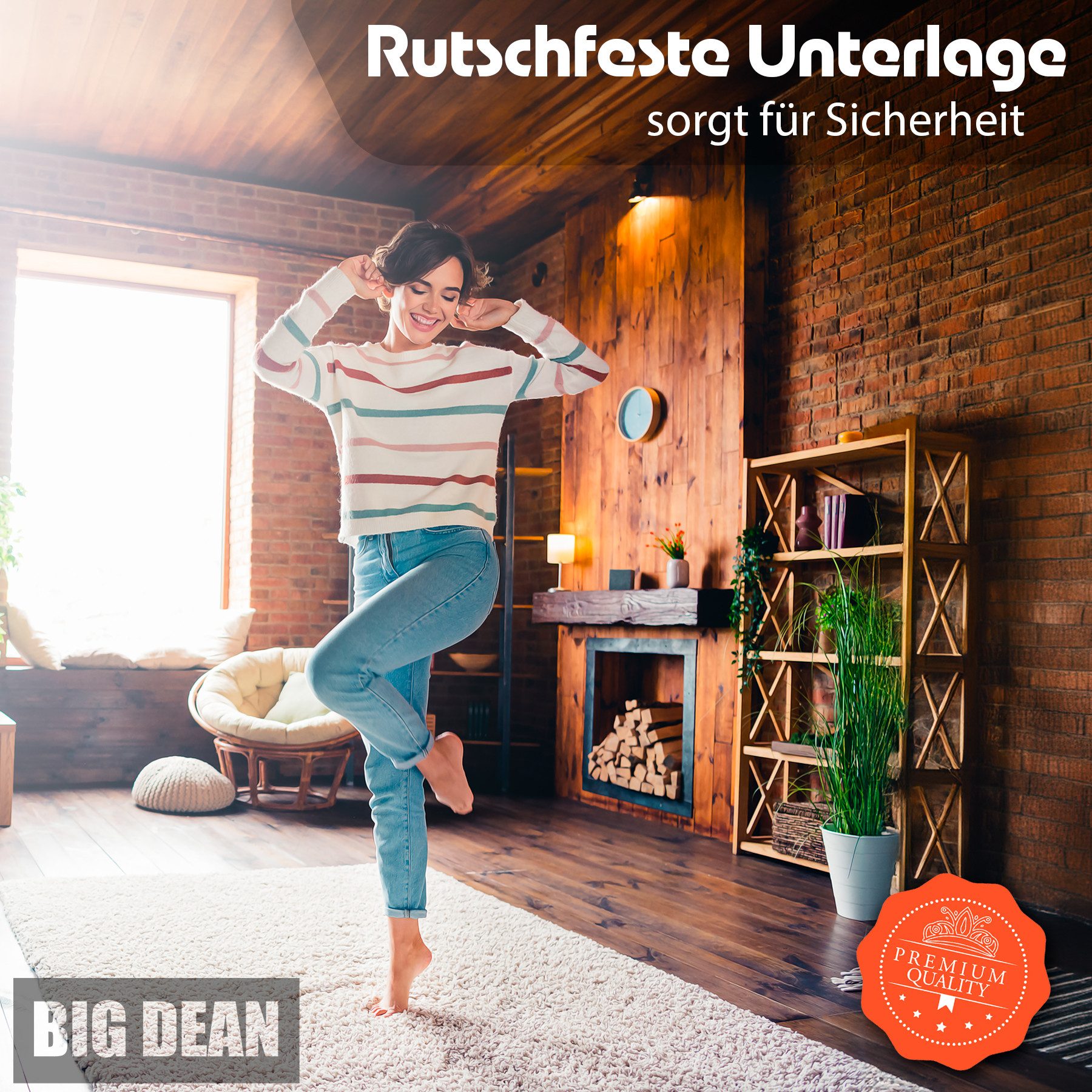 BigDean Antirutschmatte Teppich Antirutschunterlage individuell zuschneidbar, Packung, 1-St., Antirutschmatte, Vielseitig Verwendbar, Sicherer Halt, Individuell zu schneidbar