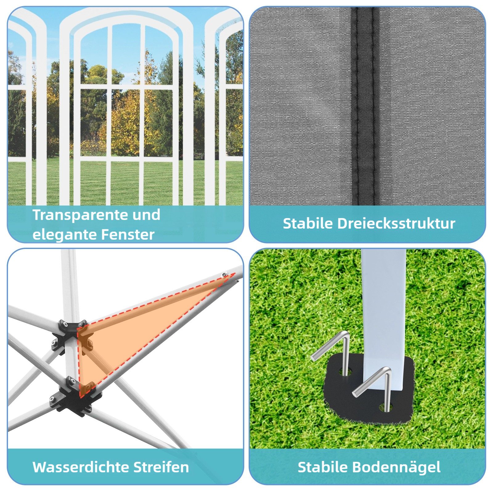 TLGREEN Faltpavillon Gartenzelt 3x6M, mit 4 günstig online kaufen