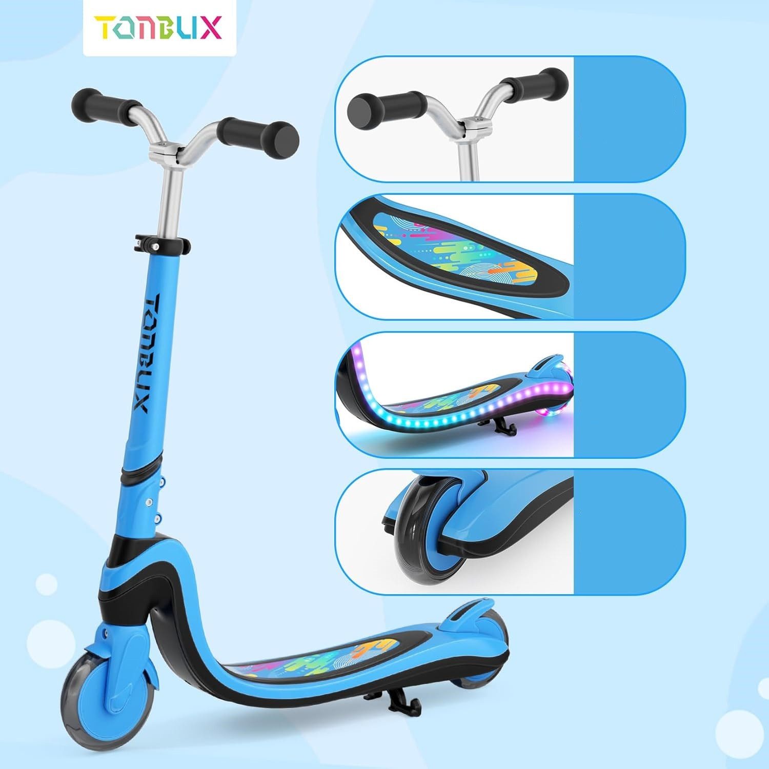 TONBUX Scooter Kinderroller mit coolem beleuchteten Brett und PU-Rädern – Bild 4 von 5