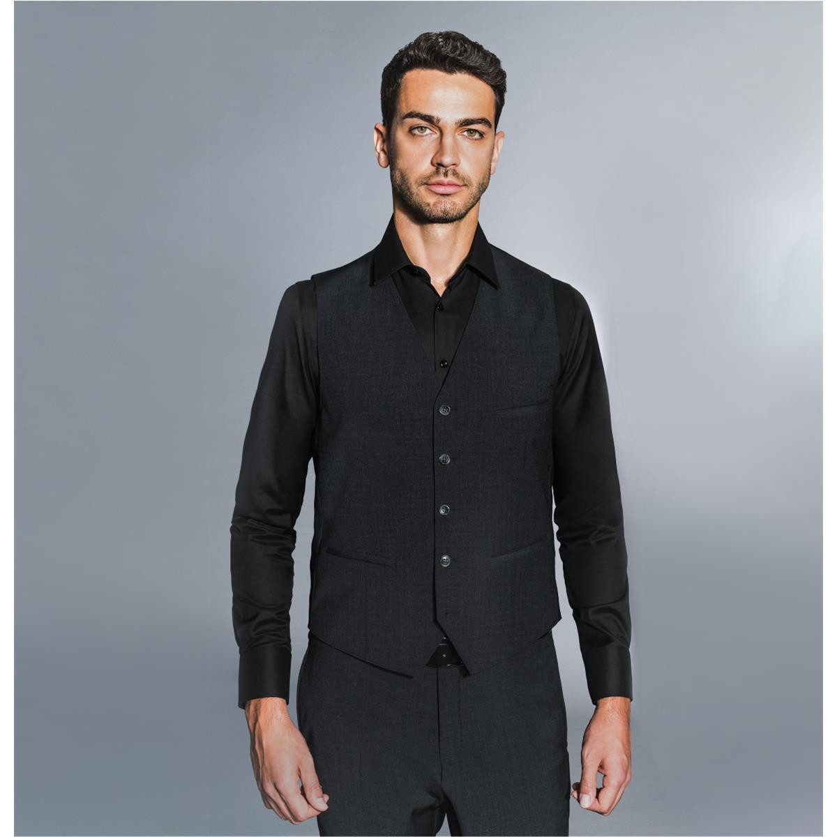 HECHTER PARIS Anzugweste HECHTER PARIS Corporate Weste Herren Tailored Modern Fit Anthrazit