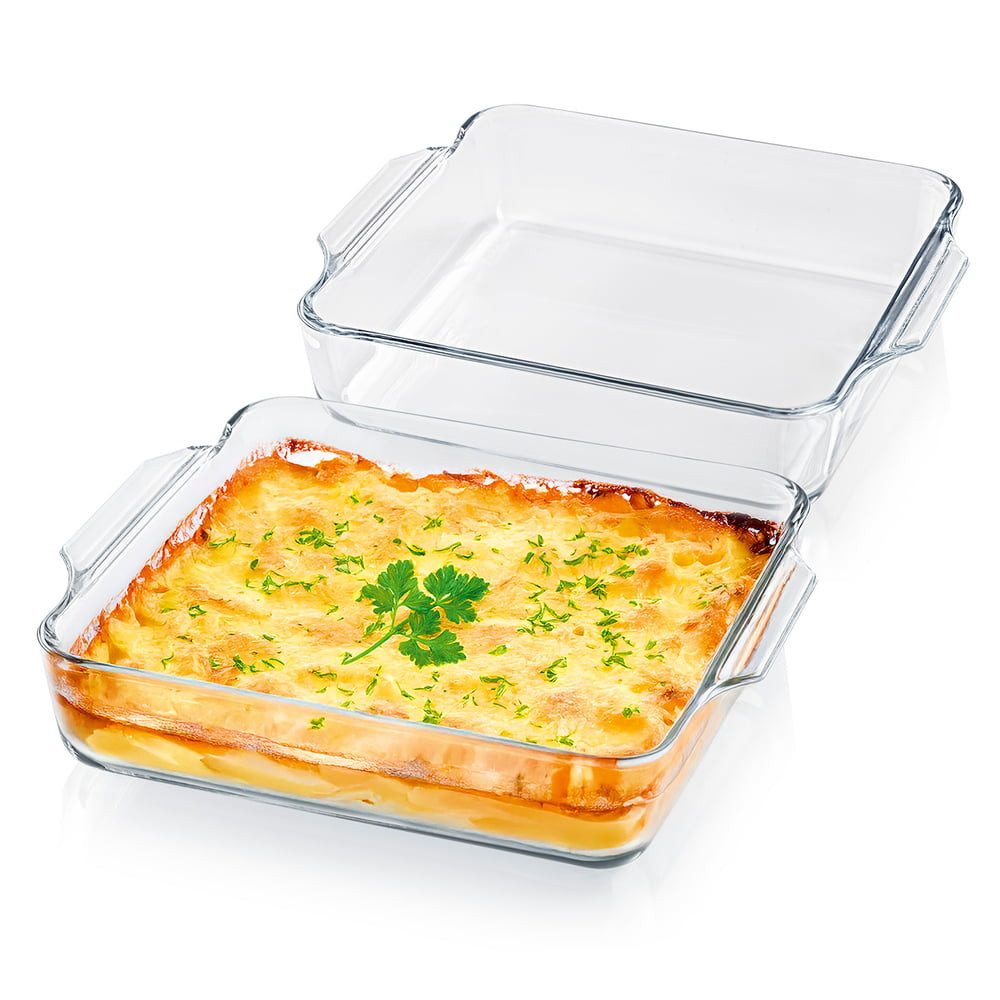 GOURMETmaxx Auflaufform Auflaufform Set für Heißluftfritteuse - Backform rechteckig Glasschale, (2-St), Auflaufform klein - Auflaufform Airfryer & Backofen - Auflaufform Glas