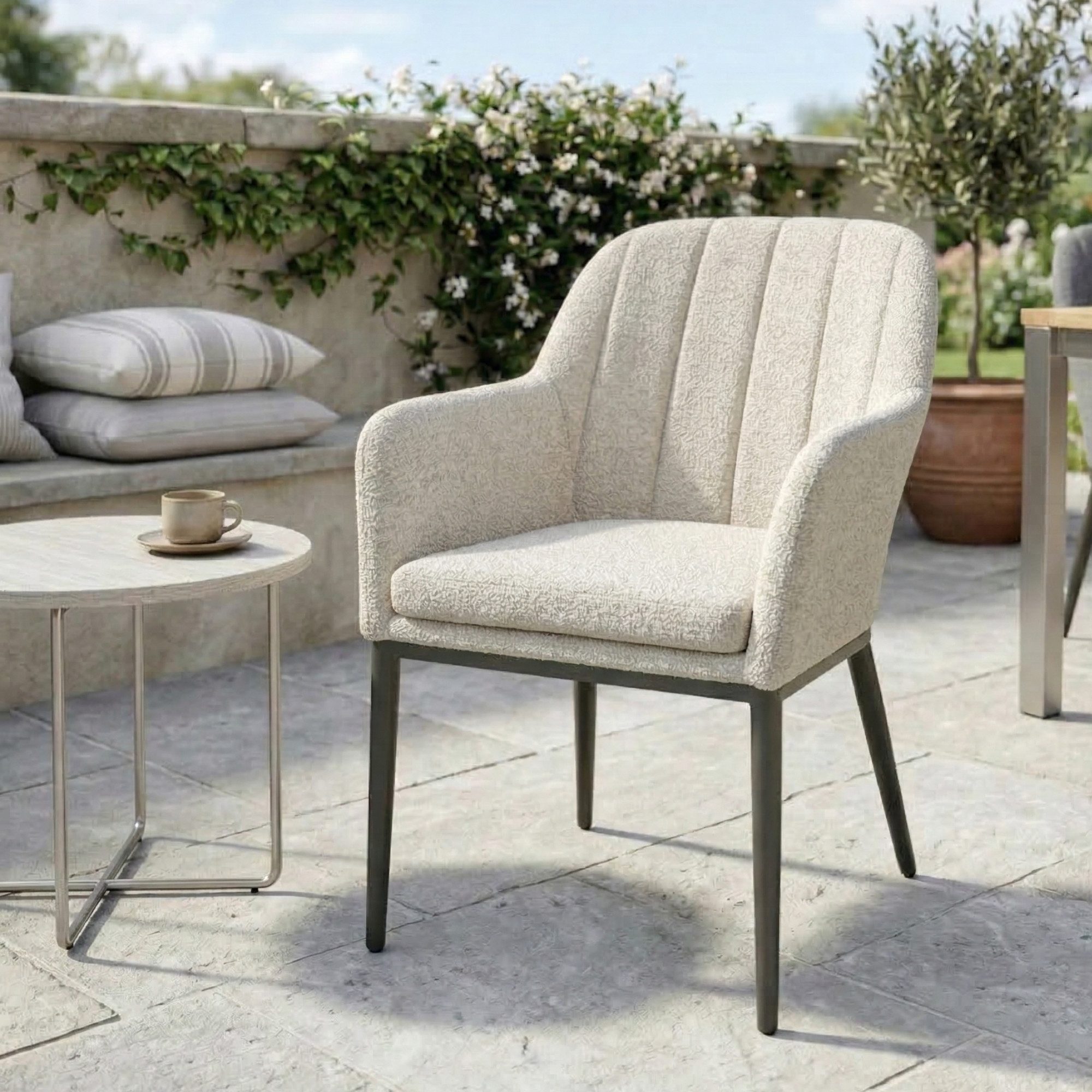MANDALIKA Garden Gartensessel 4er Set Outdoor Sessel Heritage Alu / VELUVÉ by LIKA-TEX®