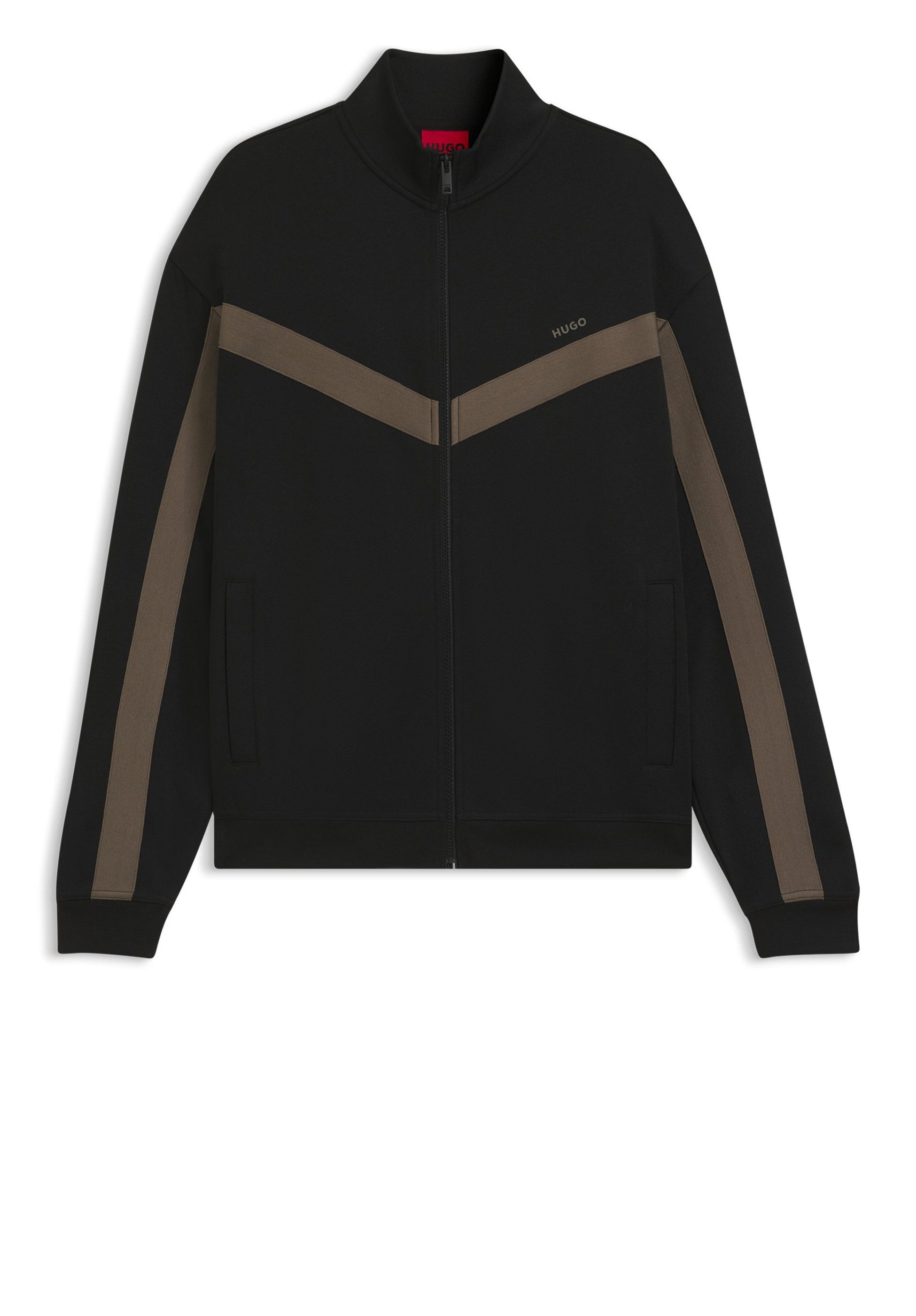 HUGO Sweatjacke Darti mit Chevron-Tape (1-tlg)