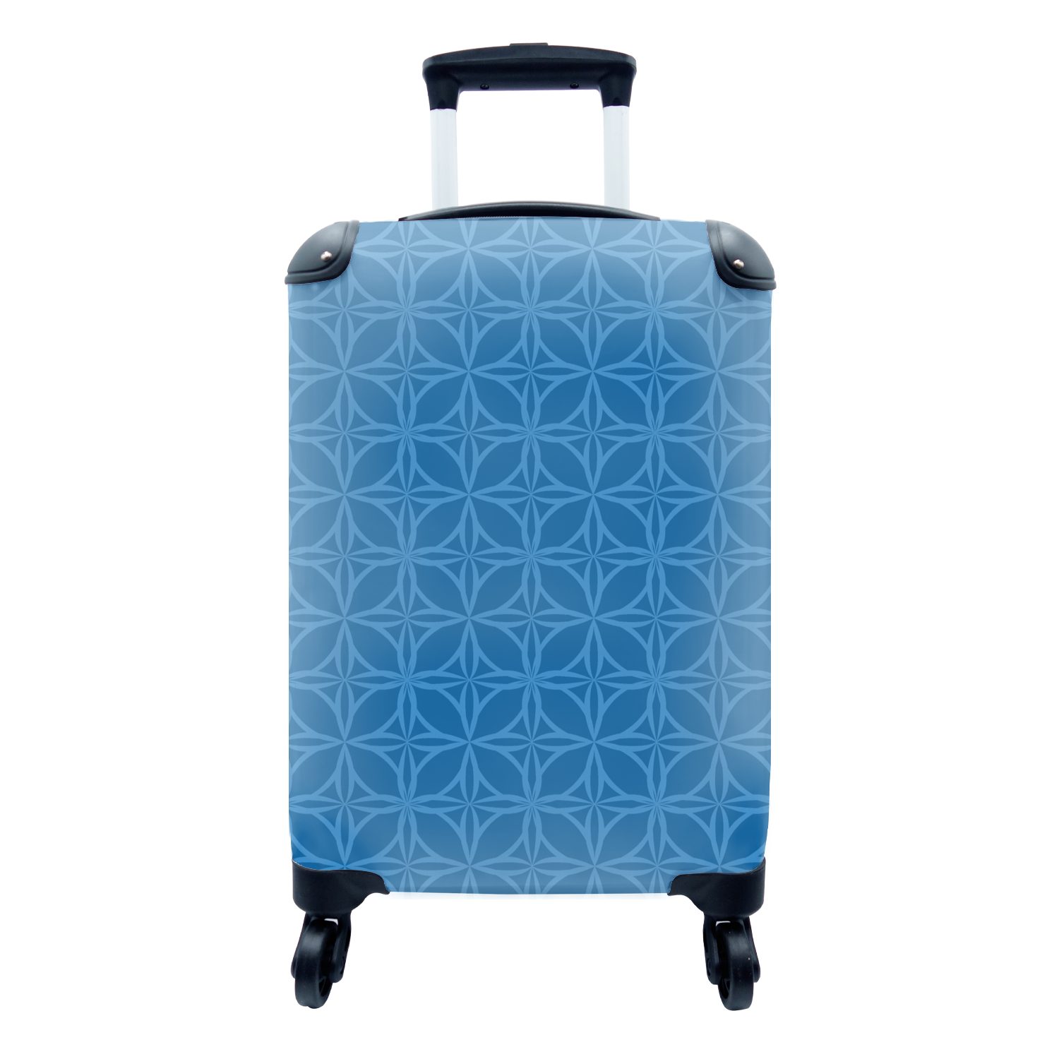 Handgepäck mit Kompass - Trolley, rollen, für Rollen, Reisekoffer Reisetasche Blau MuchoWow - Muster, 4 Handgepäckkoffer Ferien,